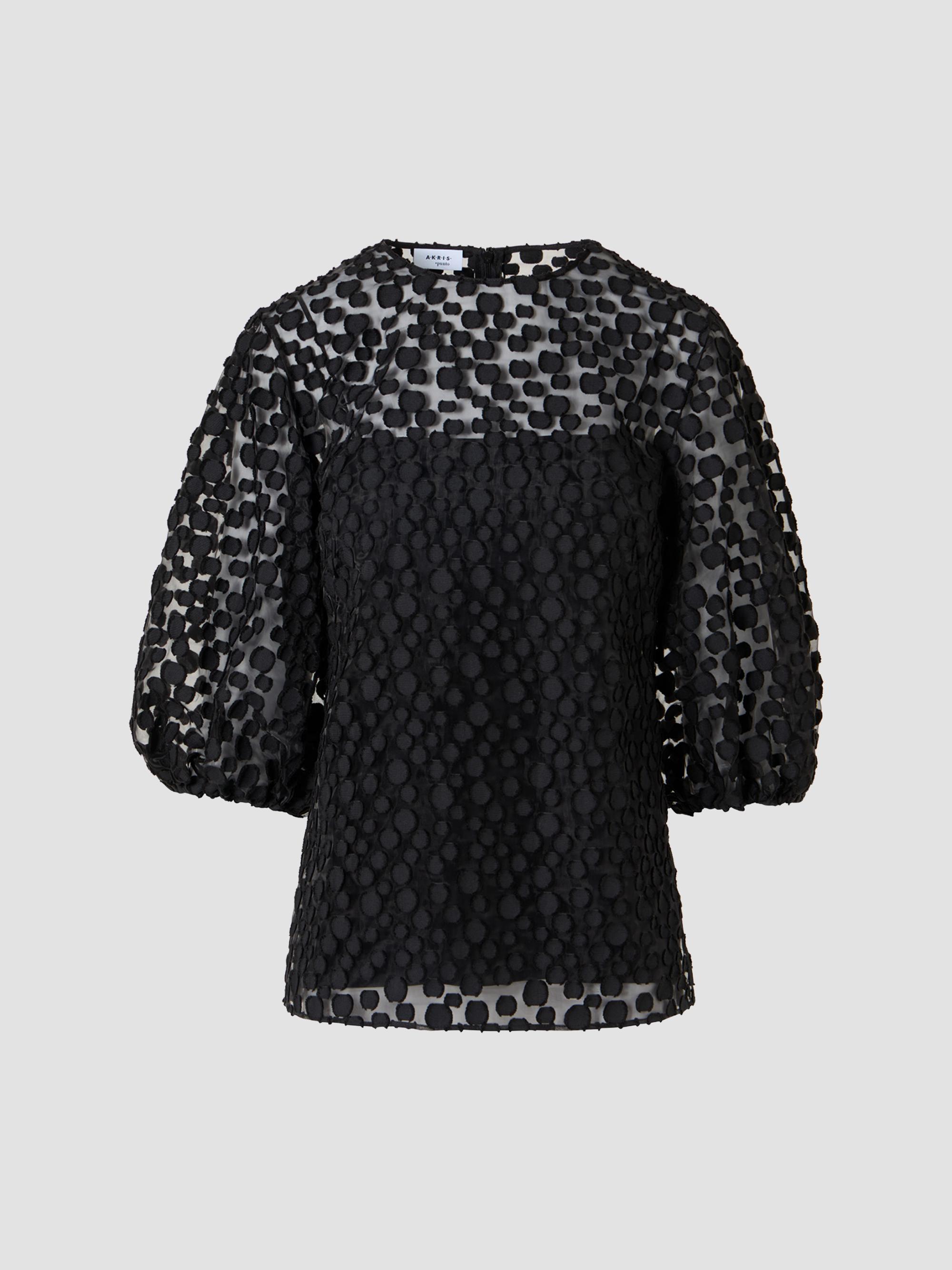 Akris punto Women's Polka Dot Cotton-Blend Top - Black