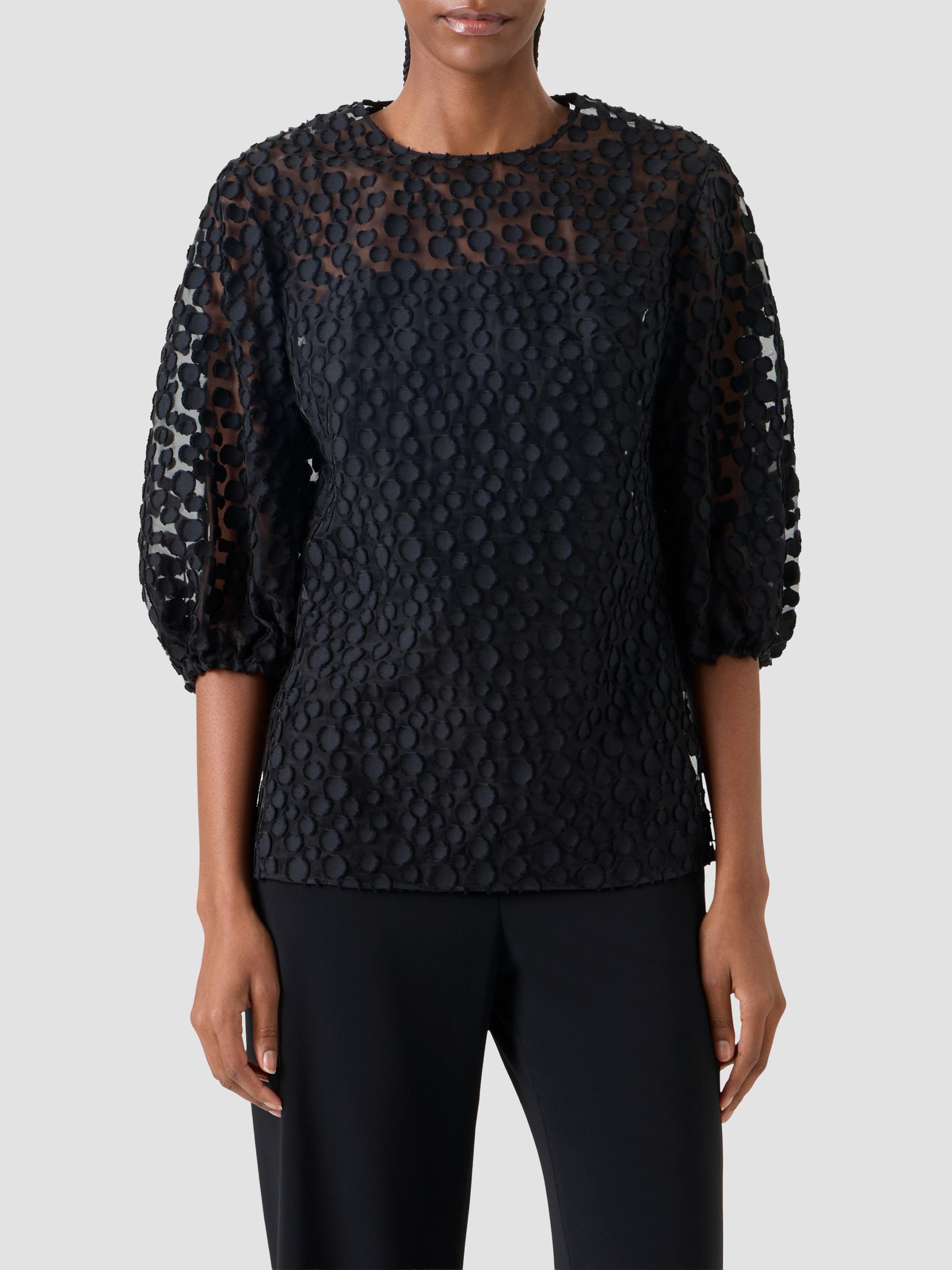 Akris punto Women's Polka Dot Cotton-Blend Top - Black | Thumbnail 4