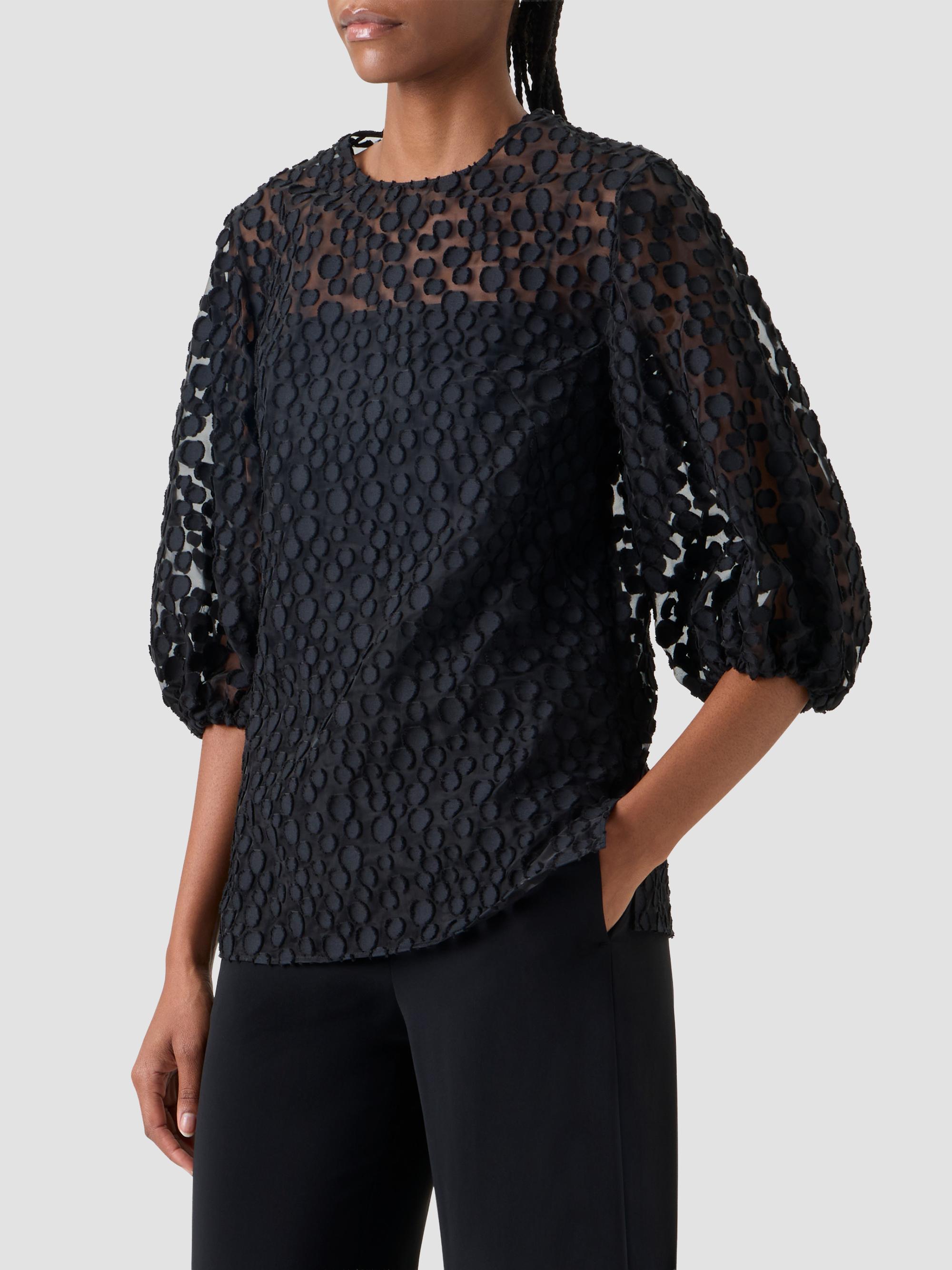 Akris punto Women's Polka Dot Cotton-Blend Top - Black | Thumbnail 6