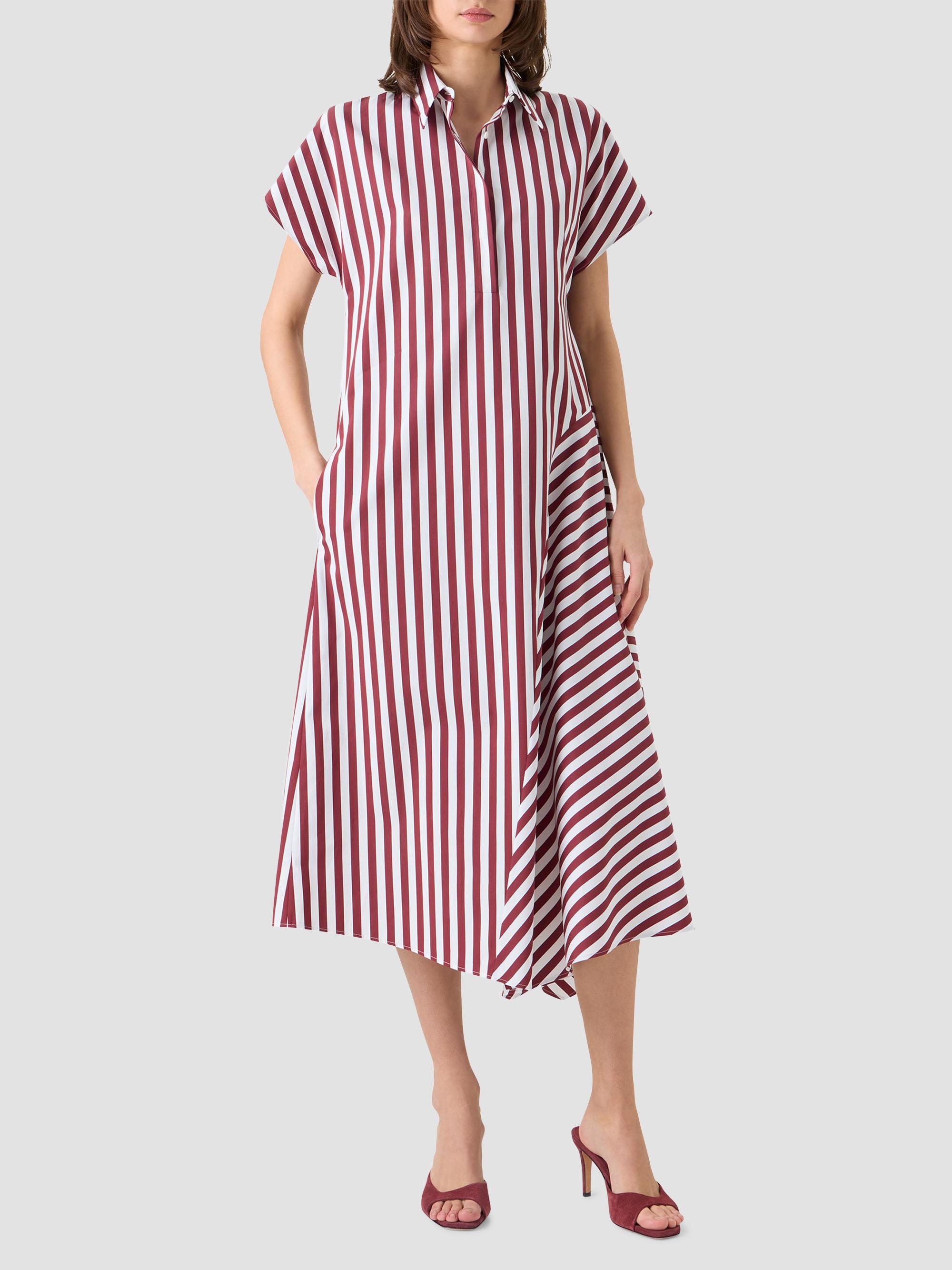 Akris punto Women's Kodak Striped Cotton Midi Shirtdress - Pomegranate Cream | Thumbnail 2