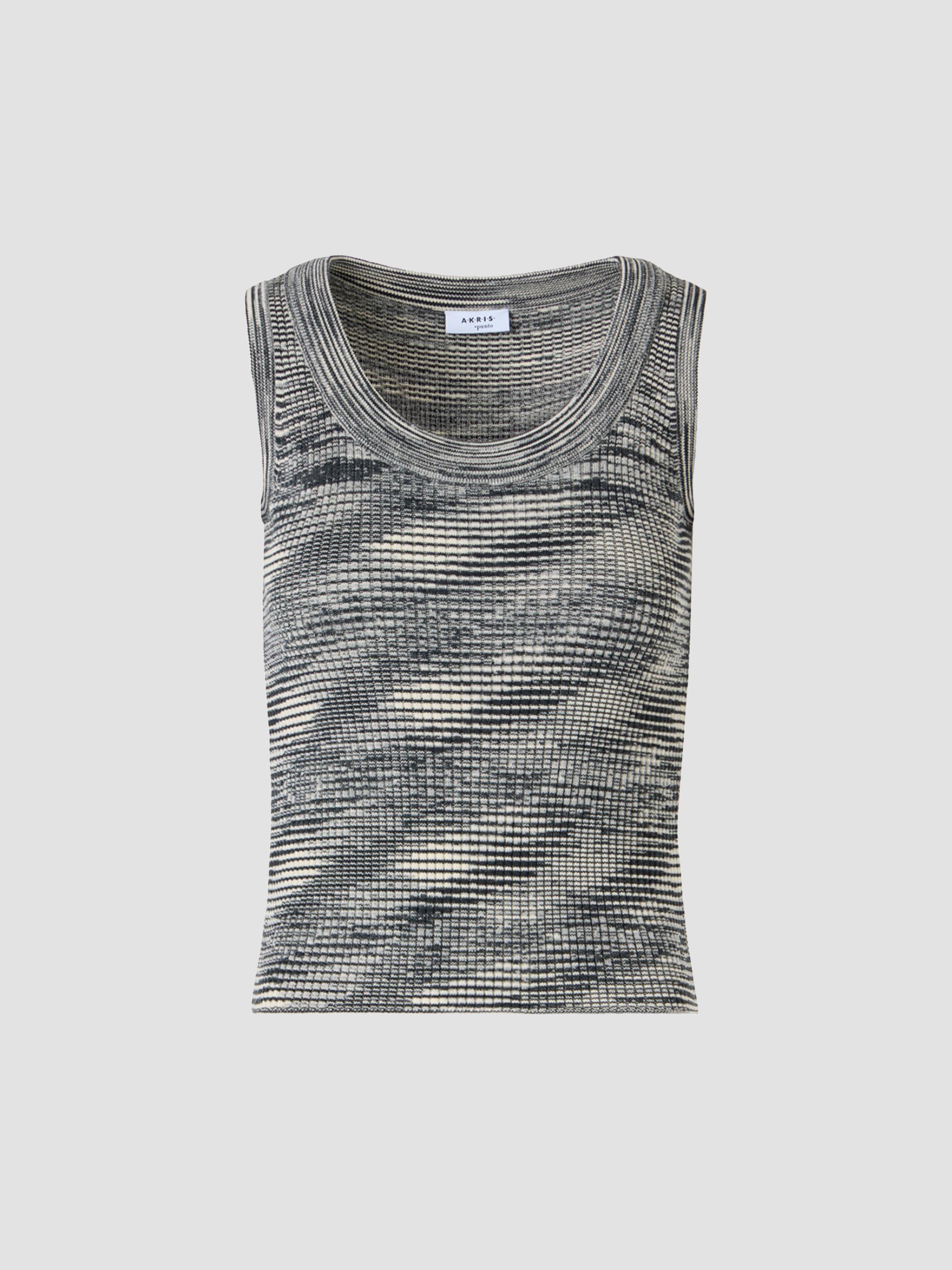 Akris punto Women's Space Dye Wool Tank - Black Cream