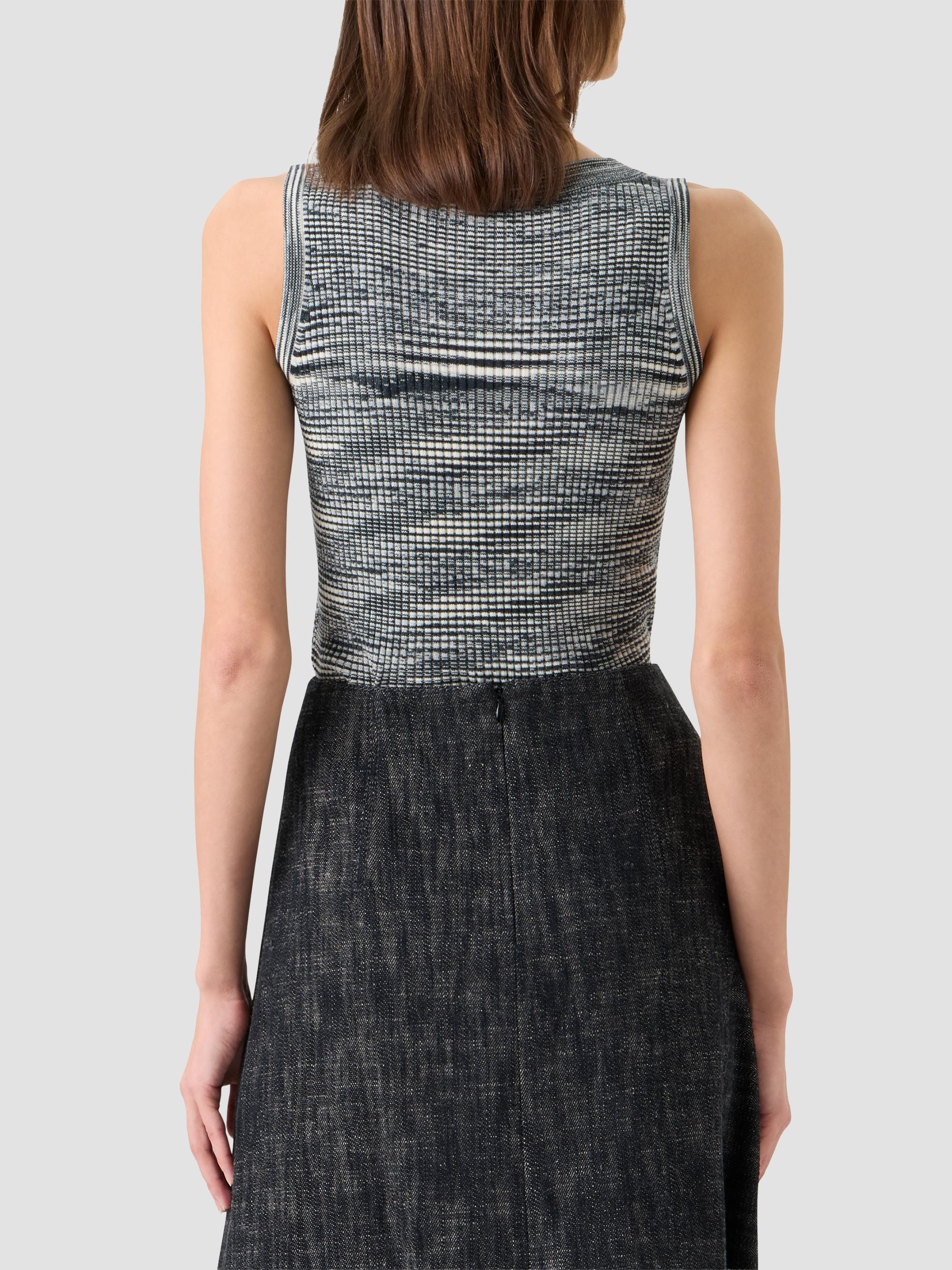 Akris punto Women's Space Dye Wool Tank - Black Cream | Thumbnail 3