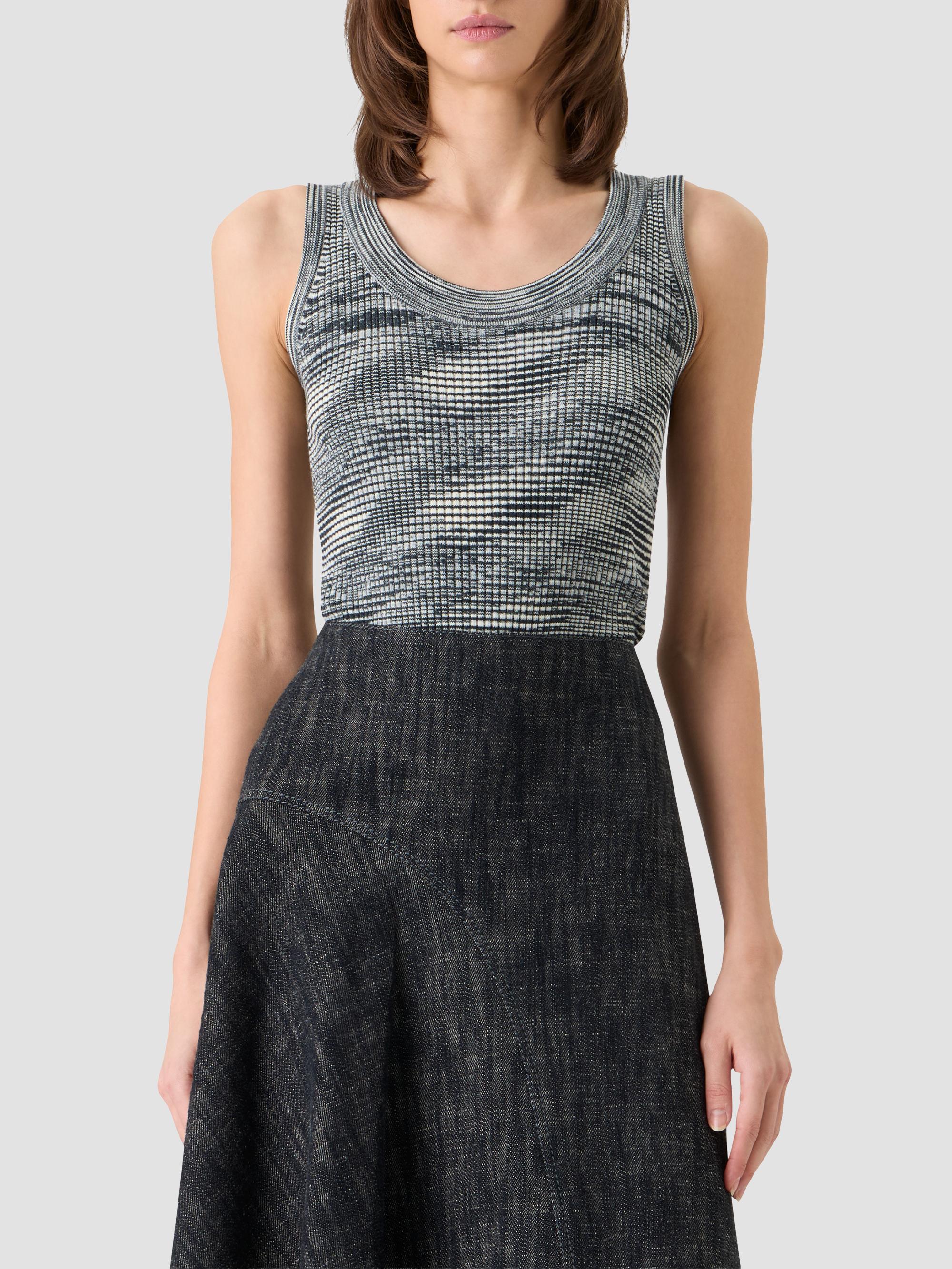 Akris punto Women's Space Dye Wool Tank - Black Cream | Thumbnail 4