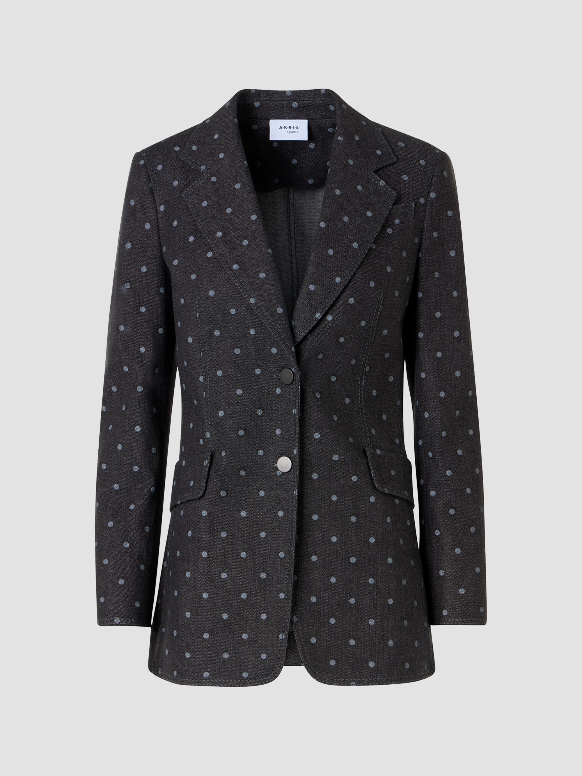 Akris punto Women's Polka Dot Denim Blazer - Black Denim | Thumbnail 7
