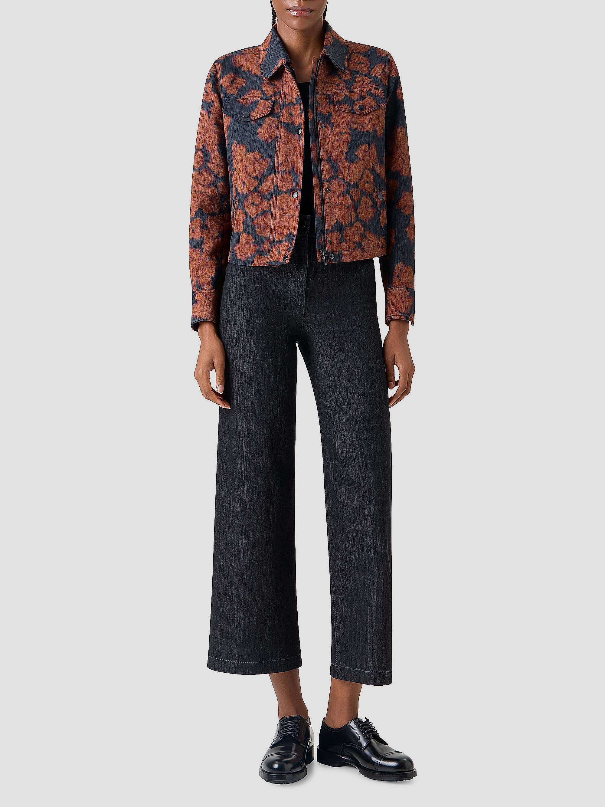 Akris punto Floral Cotton-Blend Denim Moto Jacket | Saks Fifth Avenue