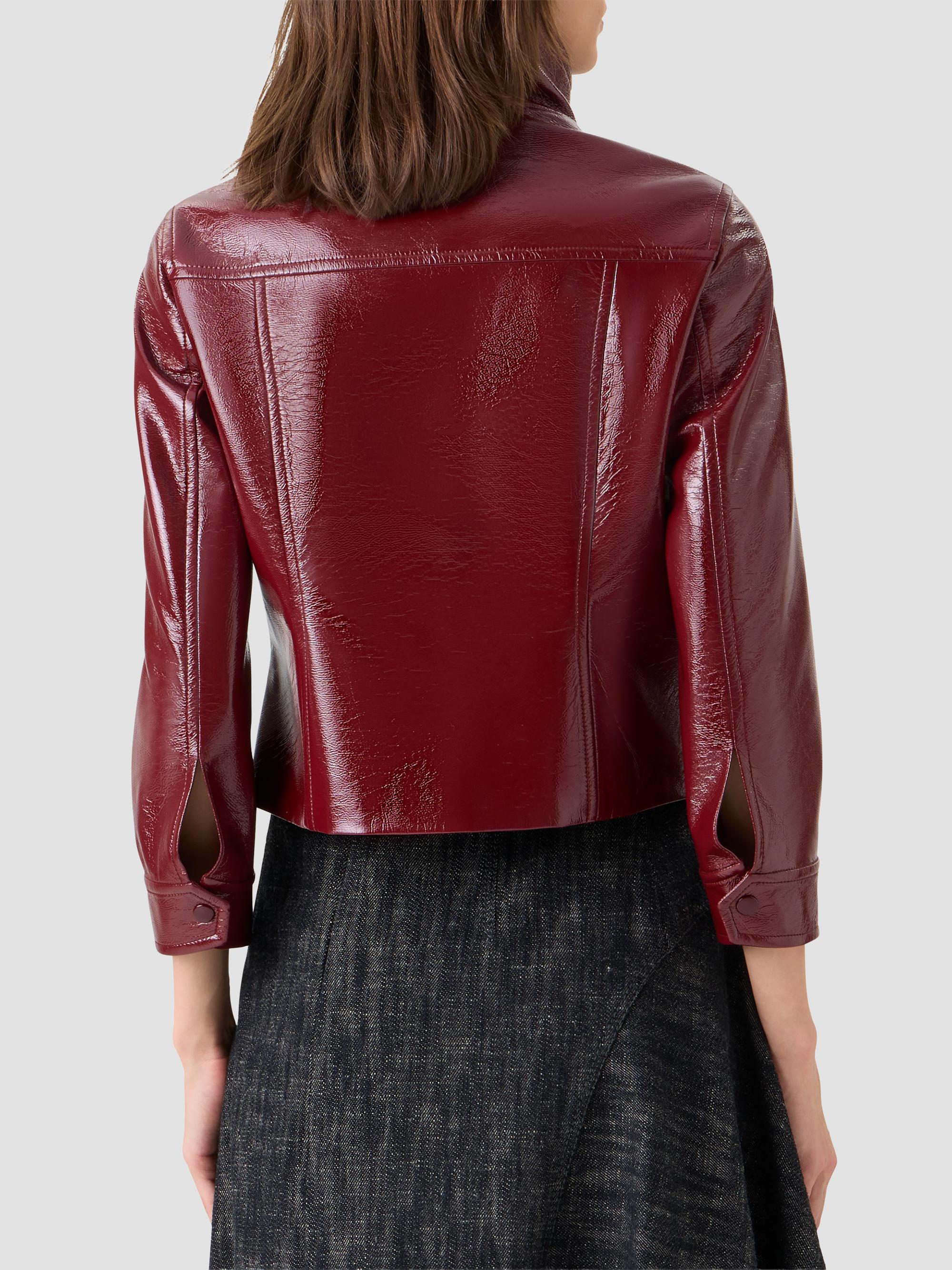 Akris punto Women's Crinkled Faux-Leather Jacket - Pomegranate | Thumbnail 3