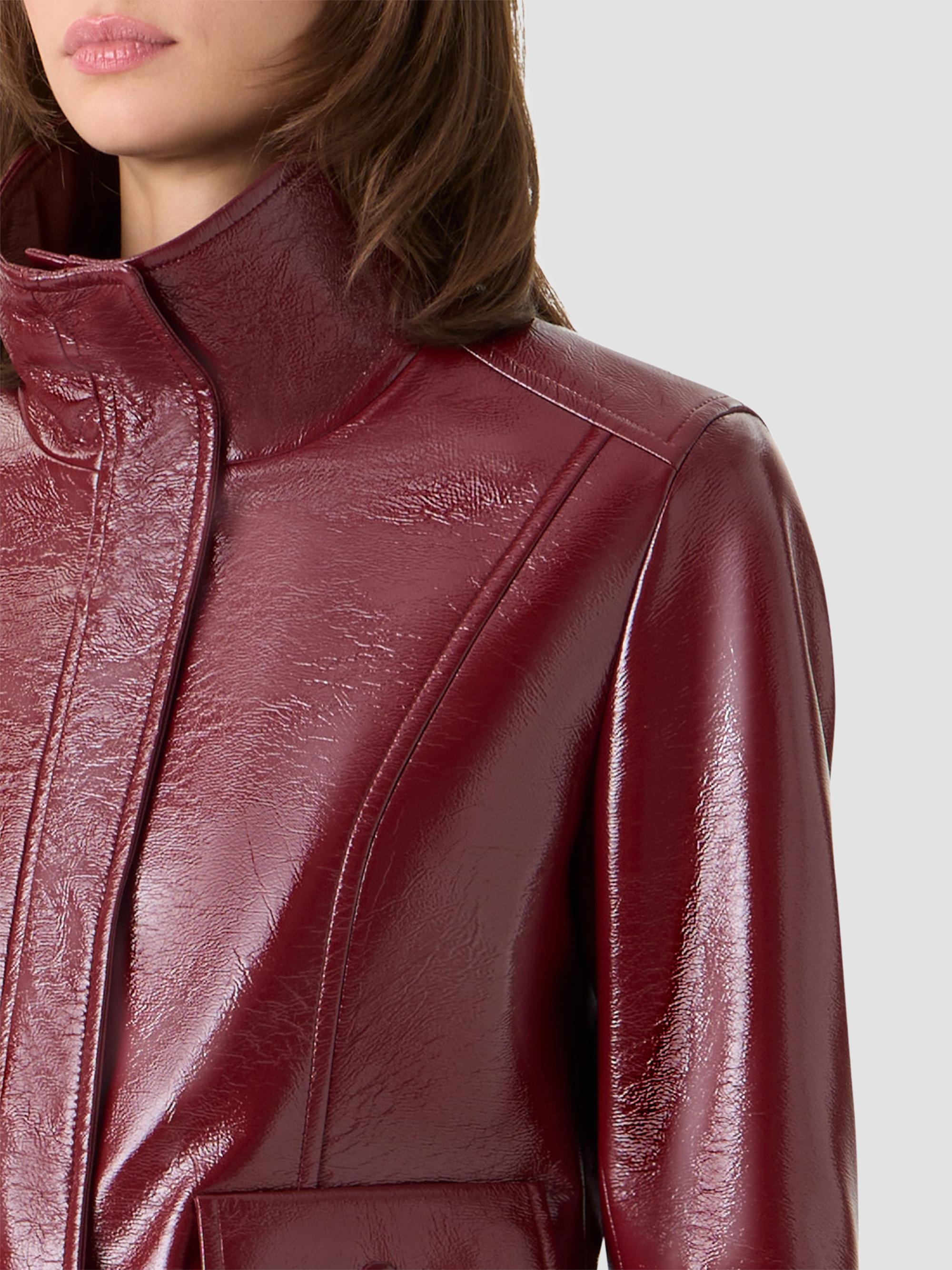 Akris punto Women's Crinkled Faux-Leather Jacket - Pomegranate | Thumbnail 5