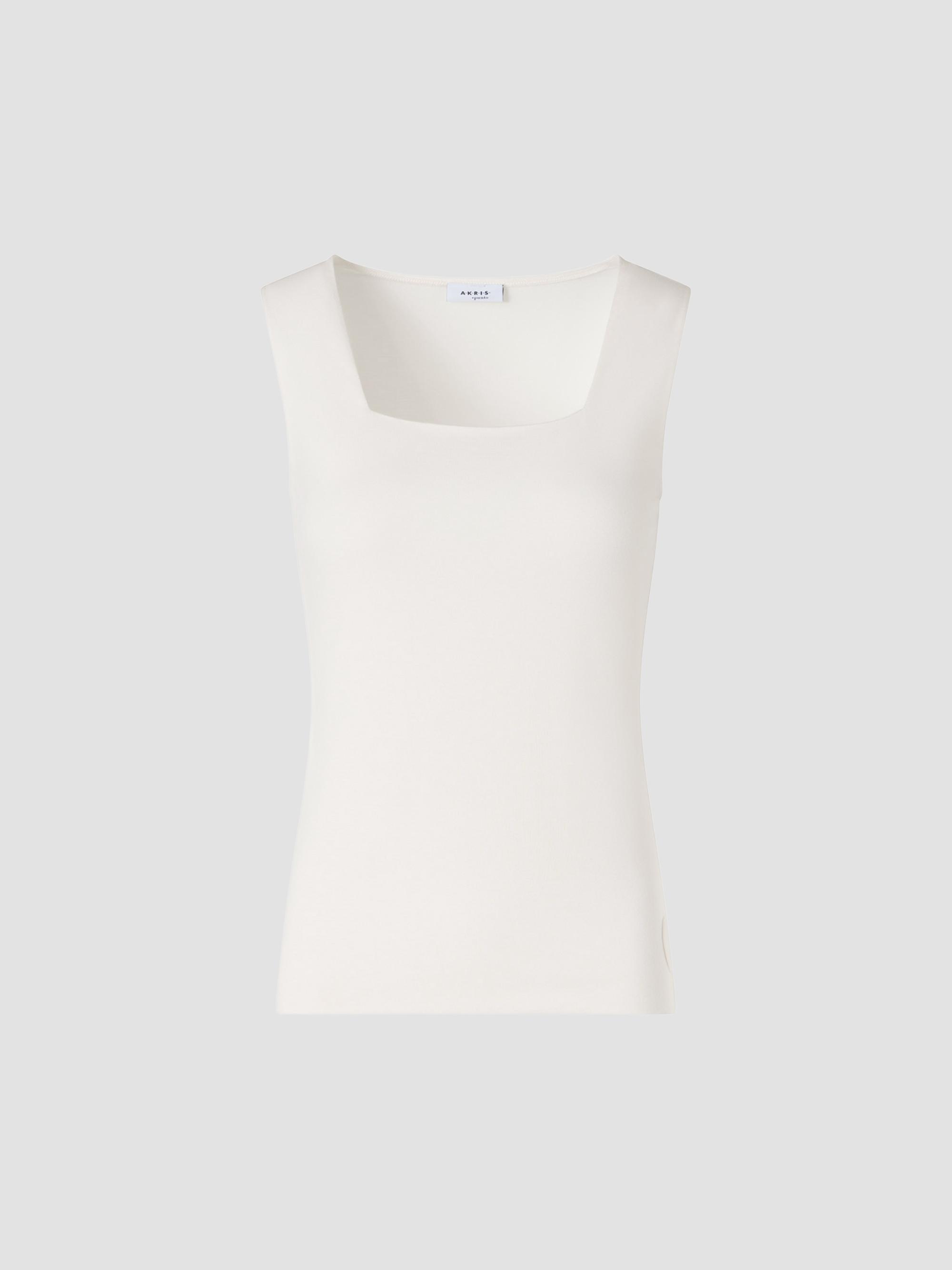Akris punto Women's Fitted Square Neck Top - Cream | Thumbnail 7