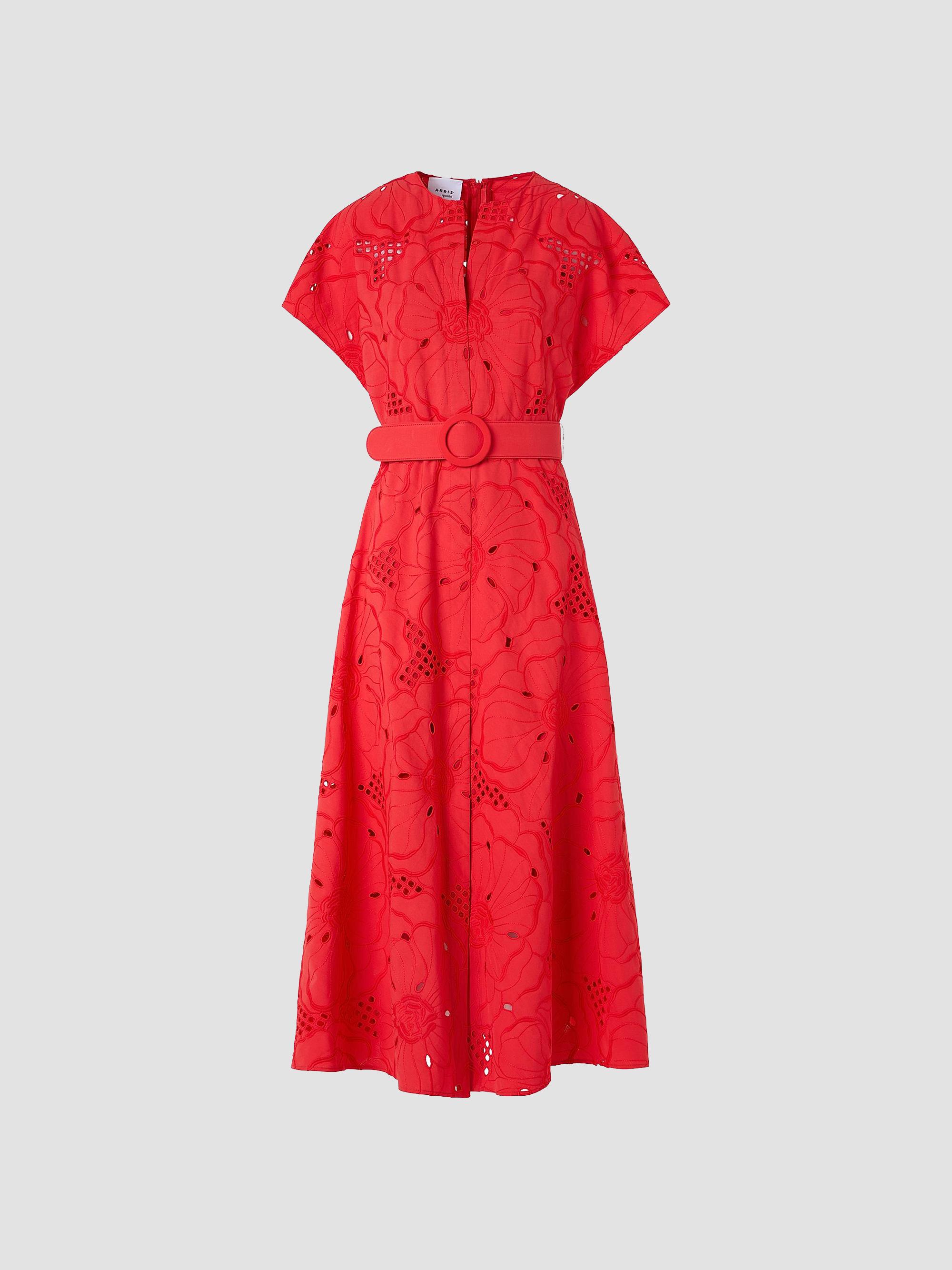 Akris punto Eyelet Embroidered Cotton Midi Dress | Saks Fifth Avenue
