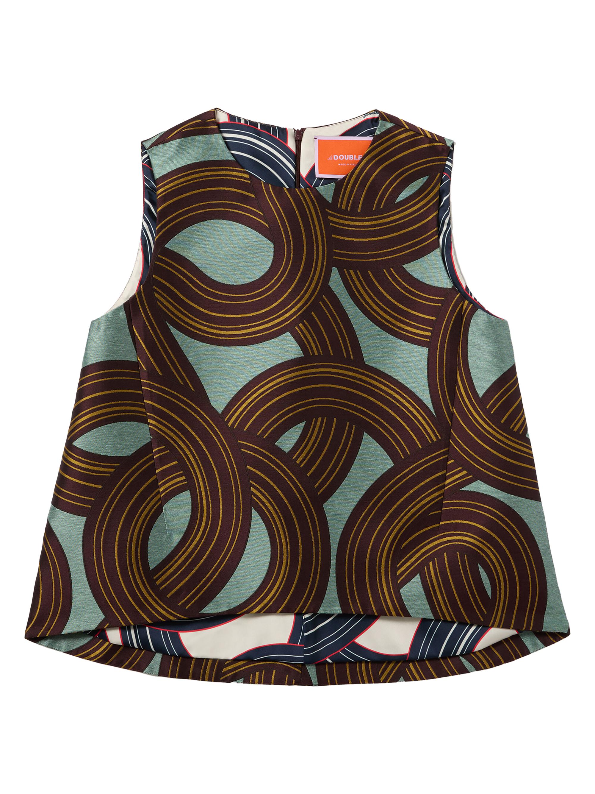 La DoubleJ Women's La Scala Top - Montecarlo Jacquard Dusty Blue