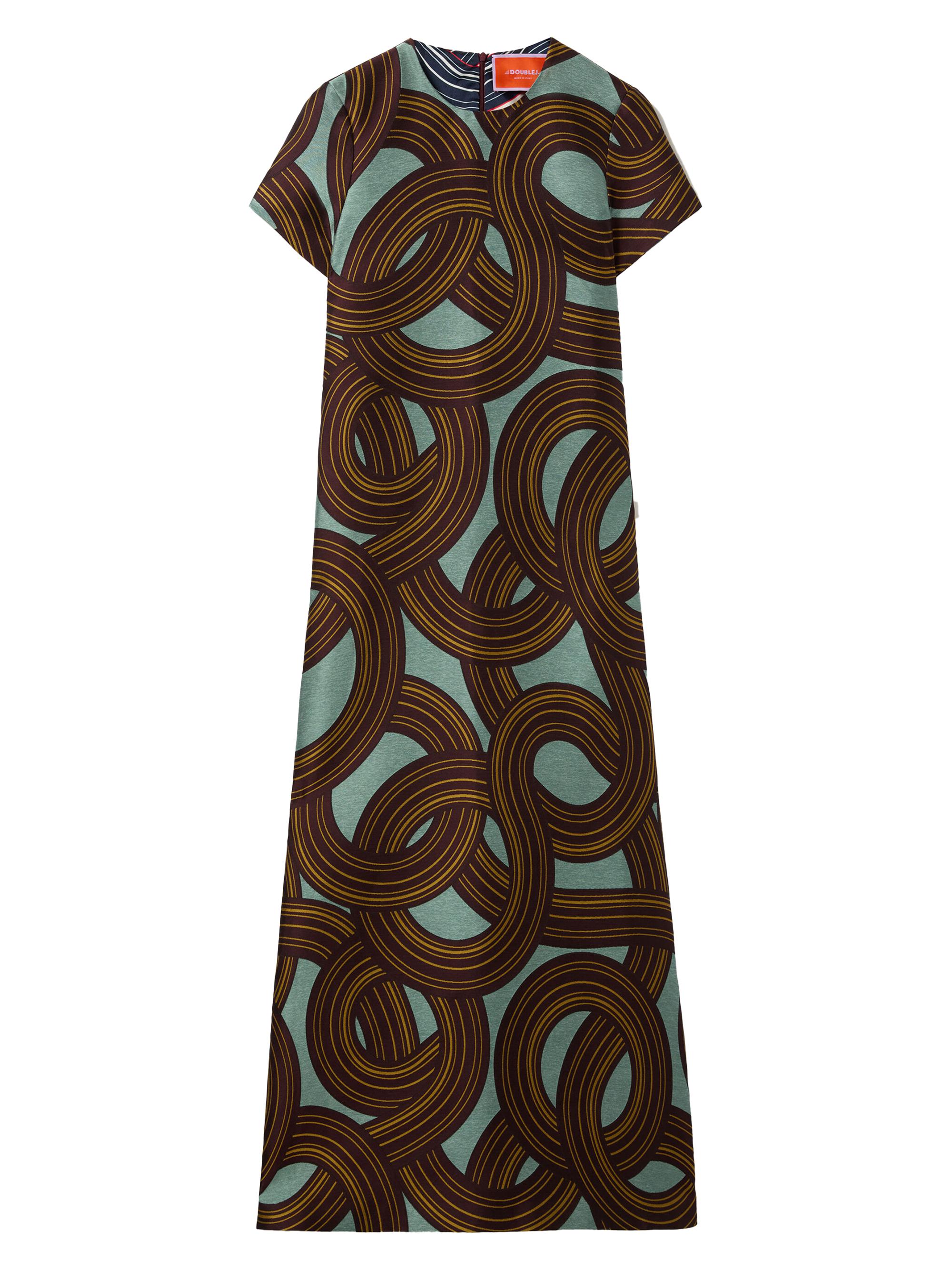 La DoubleJ Women's Swing Dress - Montecarlo Jacquard Dusty Blue