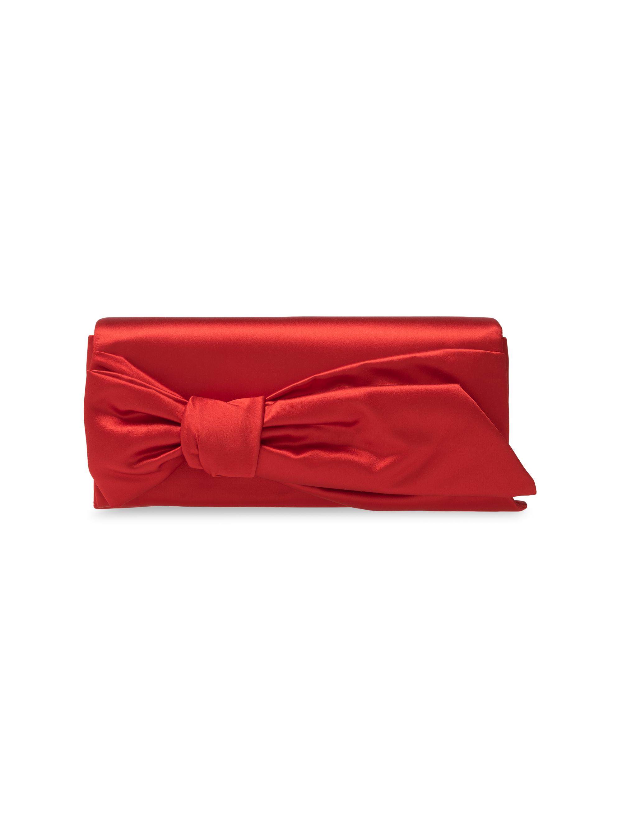 Carolina Herrera Women's Karlita Bow Satin Clutch - Herrera Red | Thumbnail 6