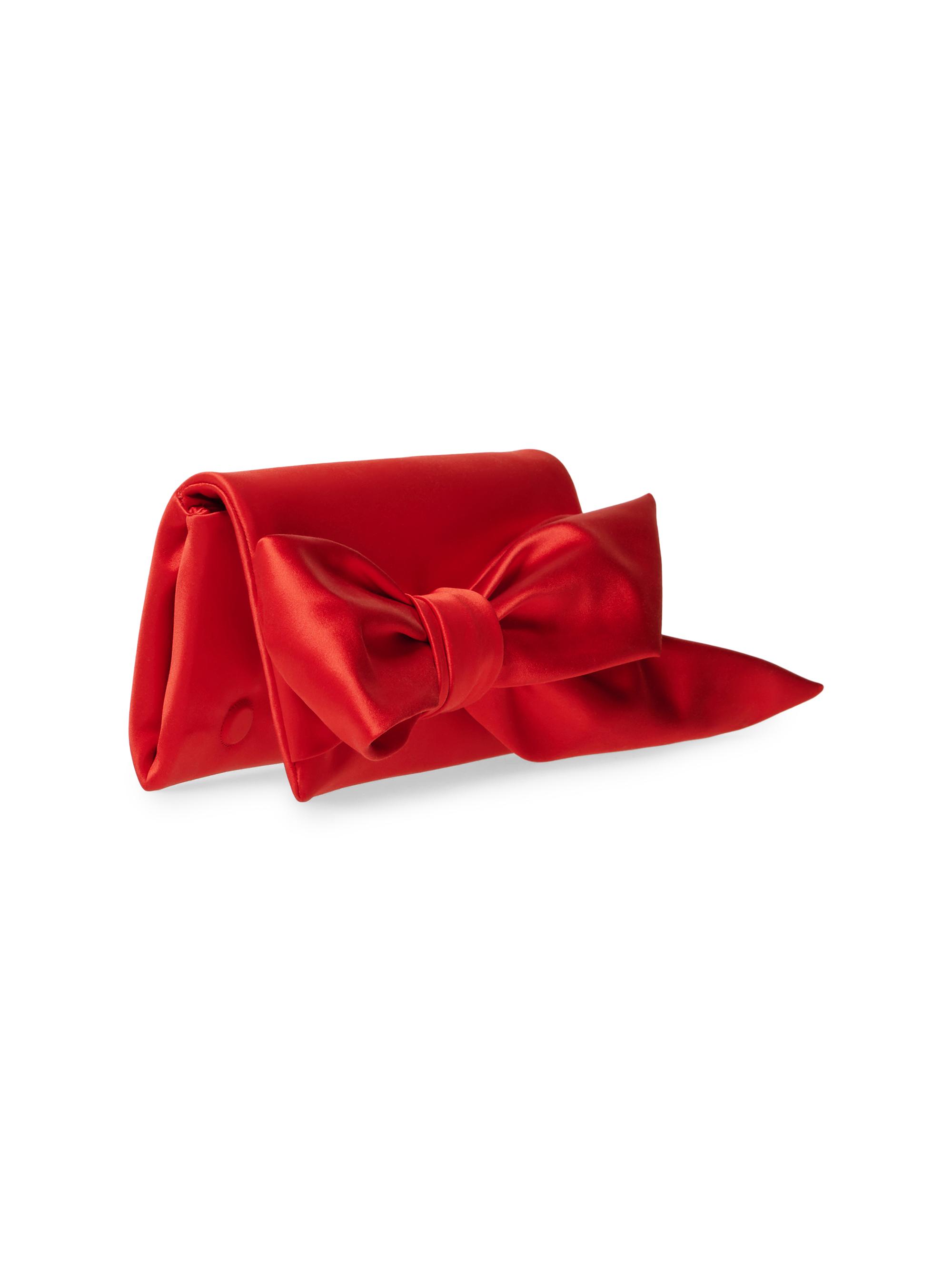 Carolina Herrera Women's Karlita Bow Satin Clutch - Herrera Red | Thumbnail 7
