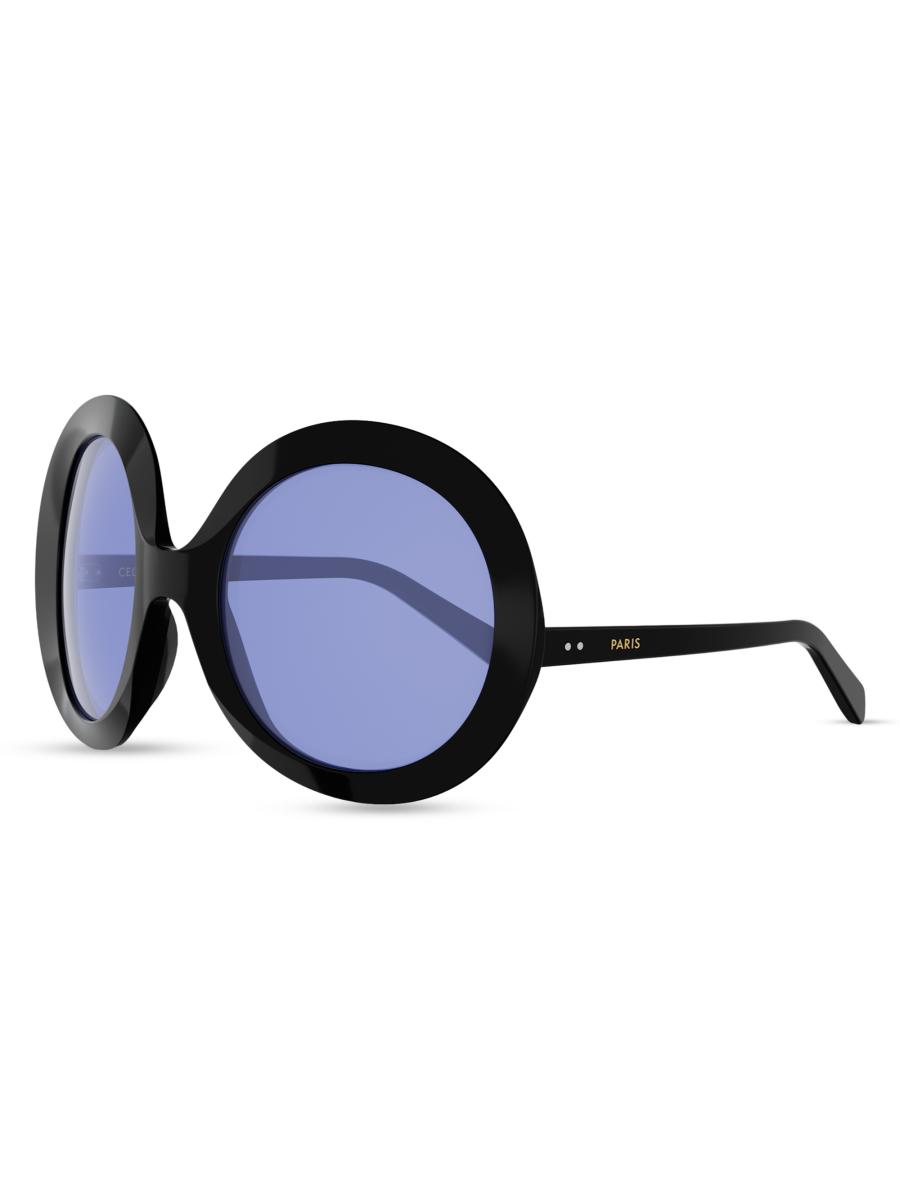 Celine Disc 60mm Round Acetate Sunglasses In Blue