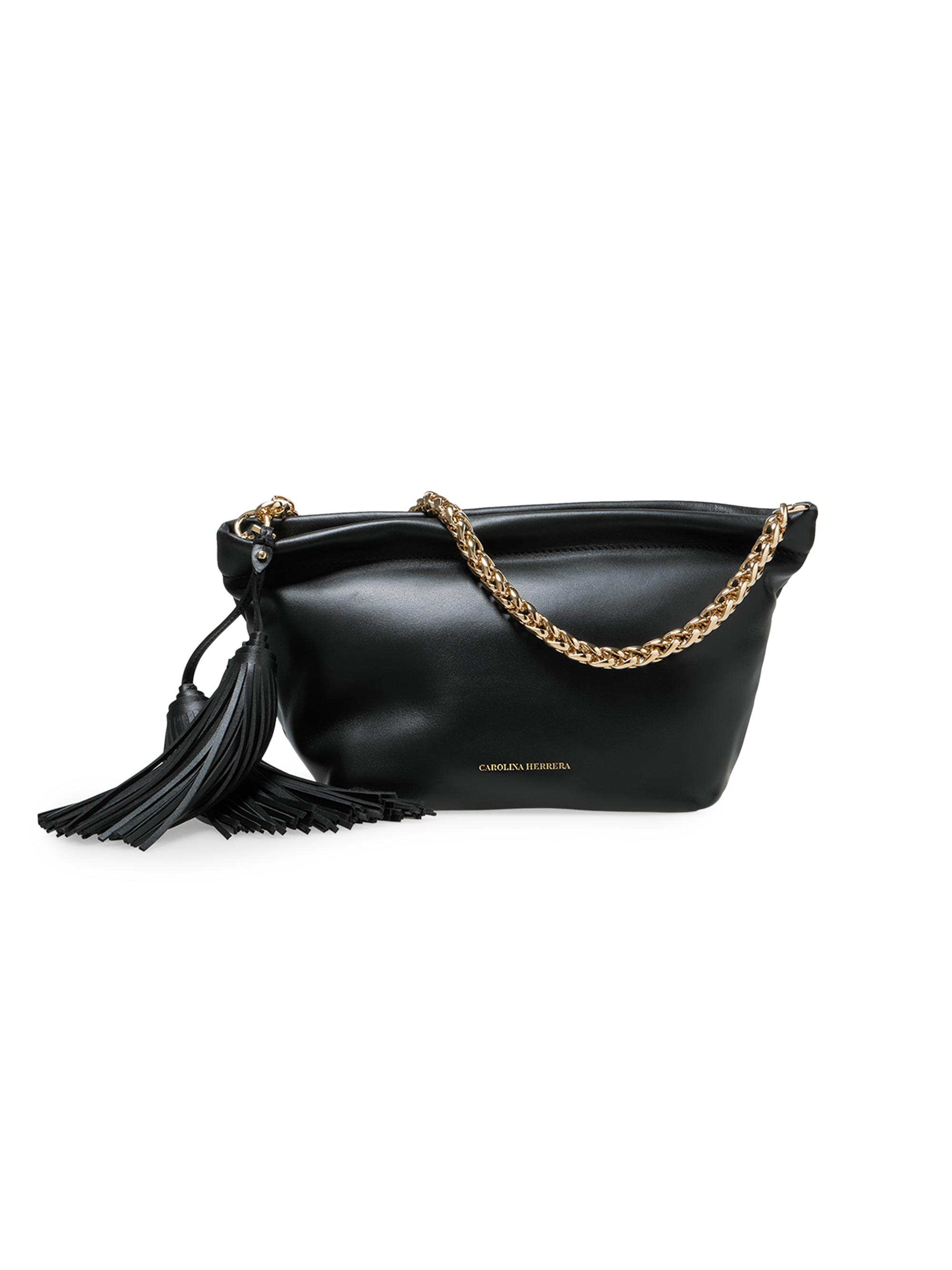 Carolina Herrera Women's Pia  Leather Clutch - Black - Women's Bags