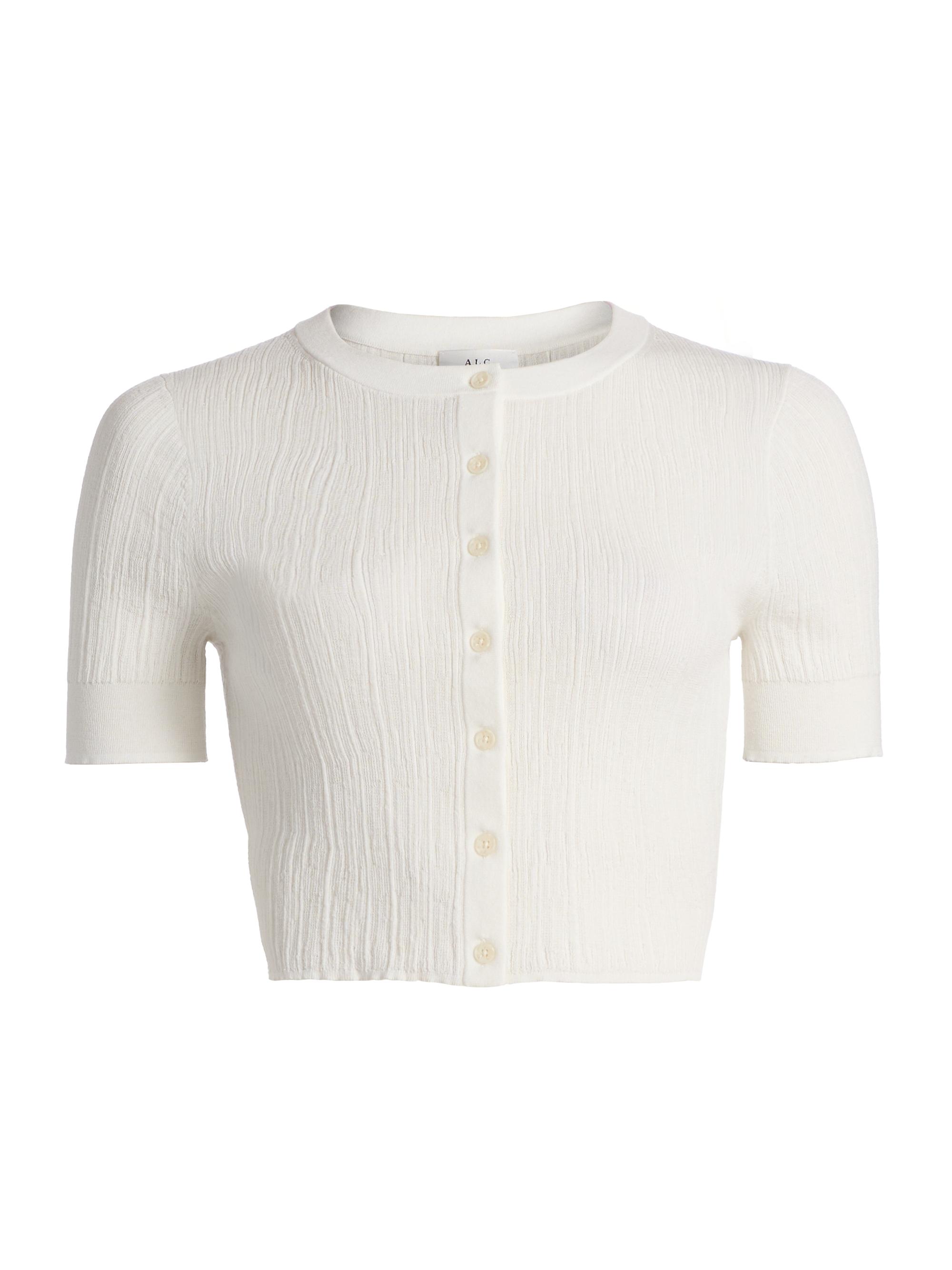 A.L.C. Women's Lottie Short-Sleeve Crop Cardigan - Bright White