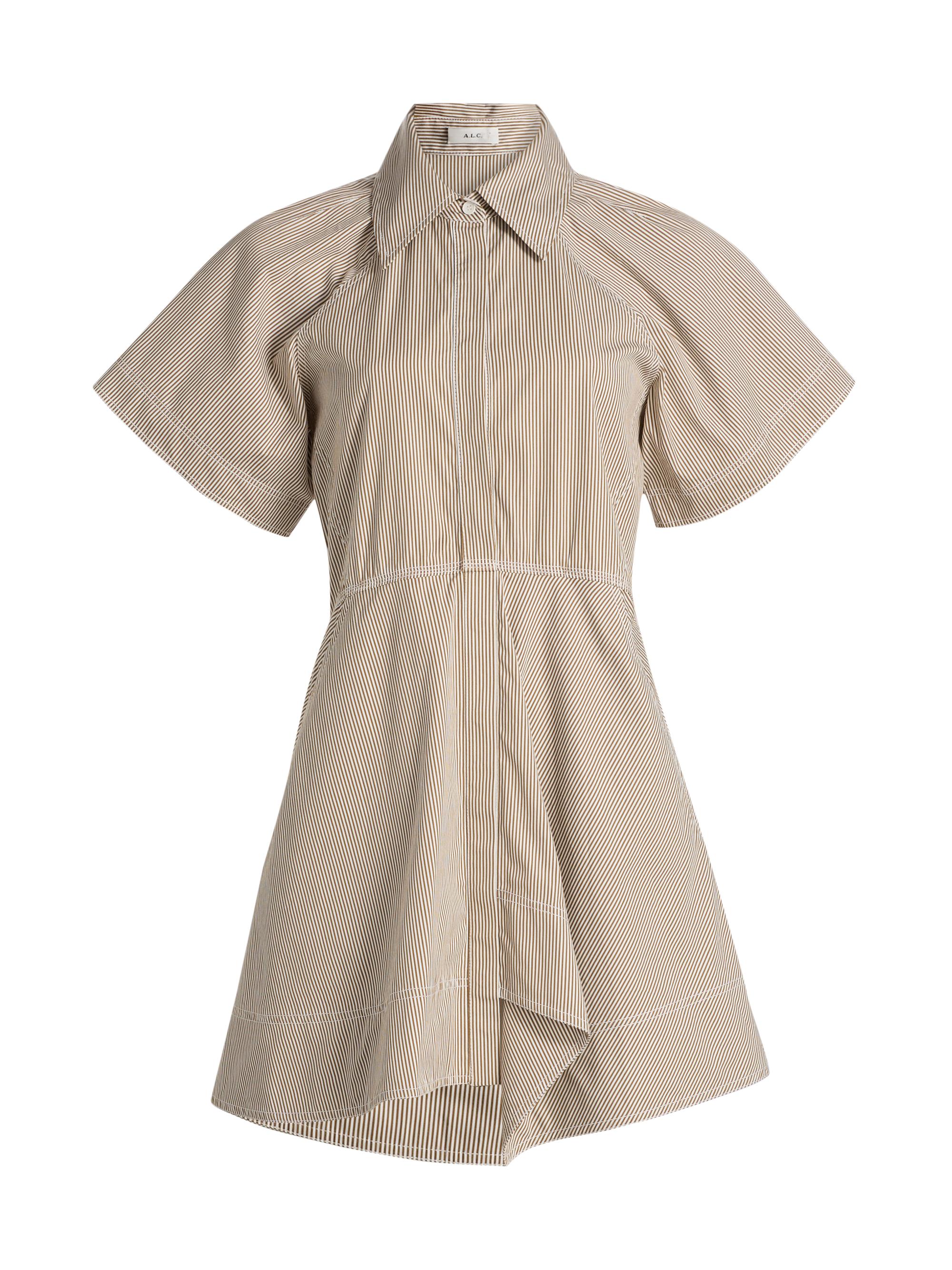 A.L.C. Women's Julie Striped Mini-Shirtdress - Pearl Aged Bronze