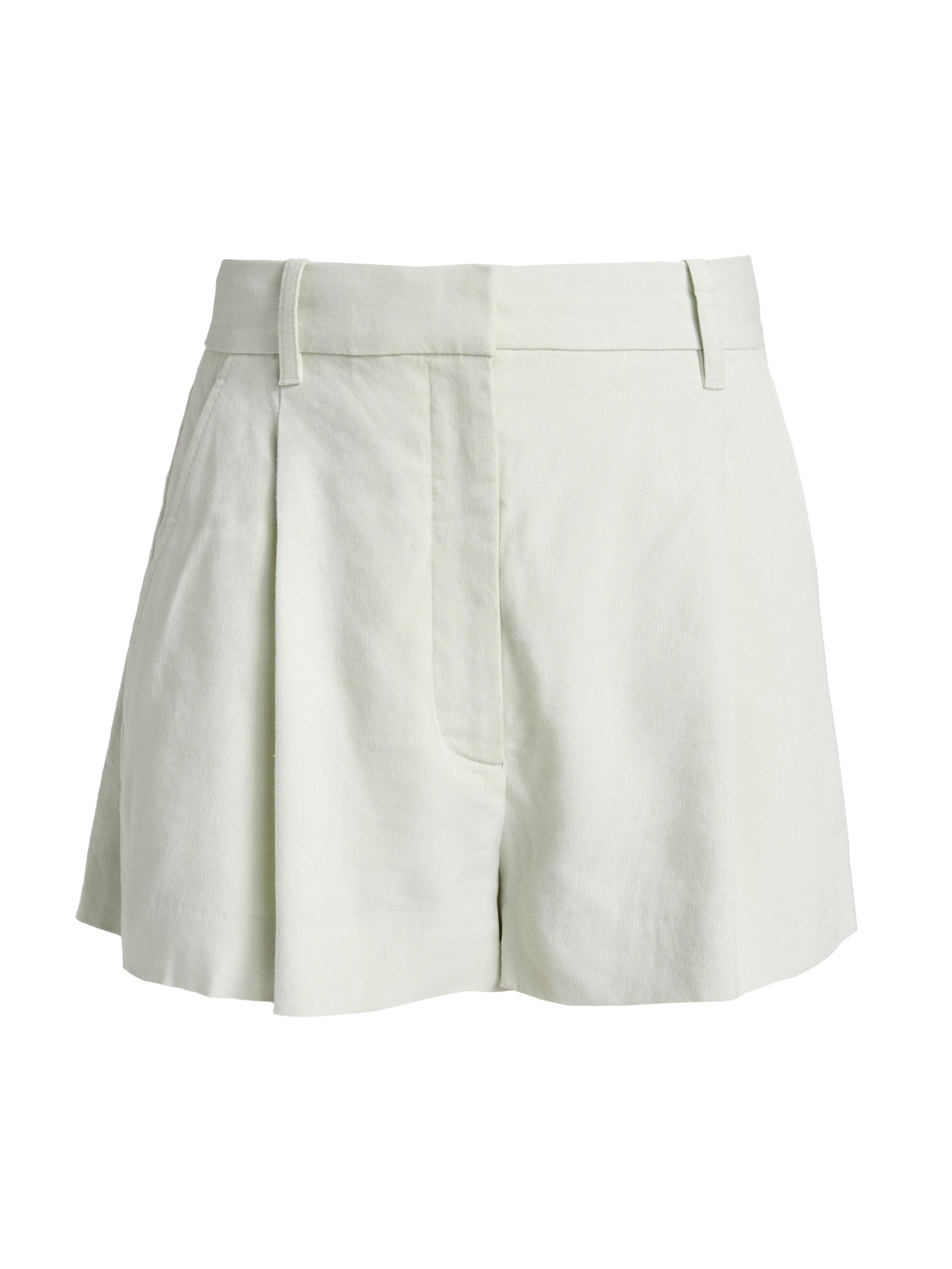 A.L.C. Women's Winston Pleated-Front Linen-Blend Shorts - Pale Mint