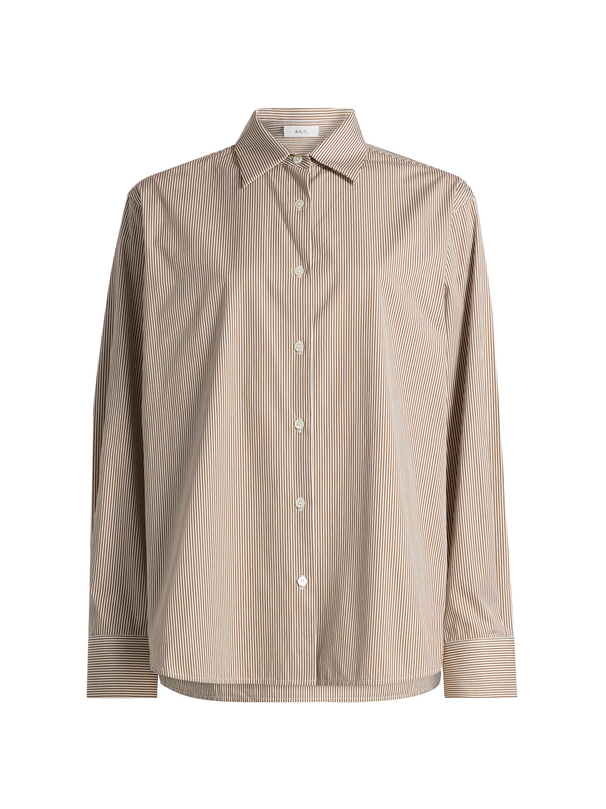 A.L.C. Women's Mason Striped Cotton Top - Pearl Aged Bronze