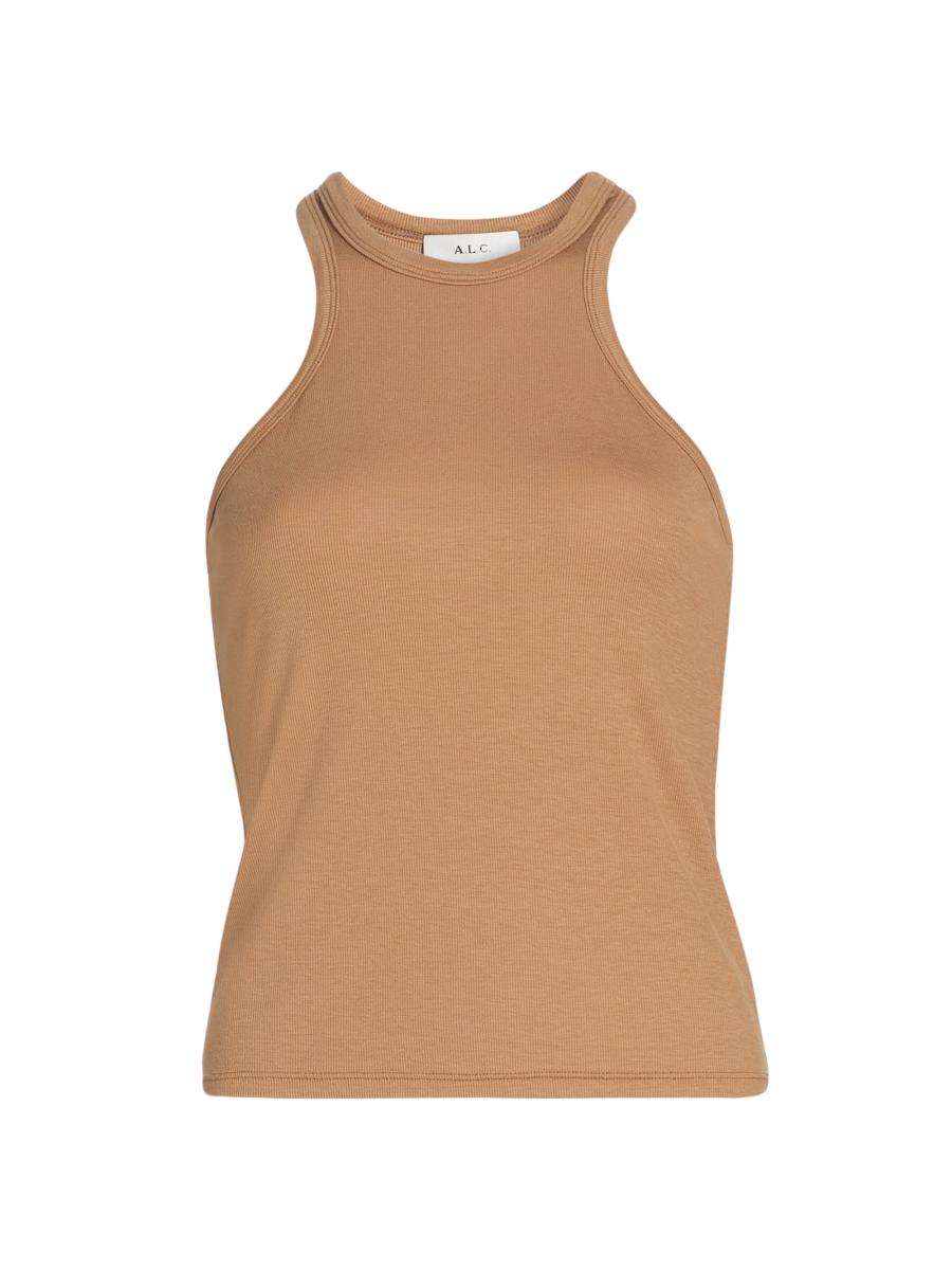 A.l.c Women's Dean Stretch-jersey Crewneck Tank Top In Brown