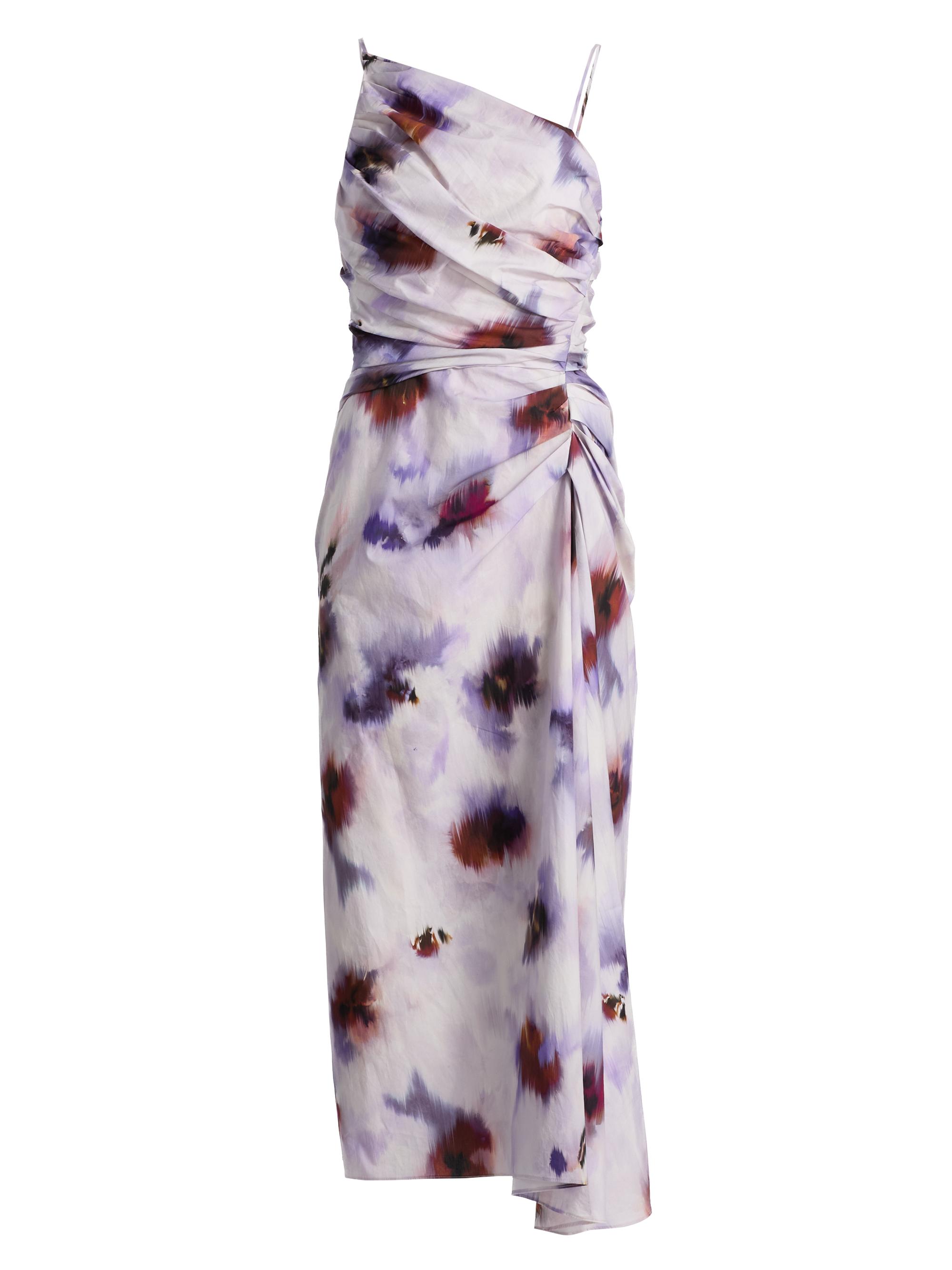 A.L.C. Women's Juno Floral Ruched Cotton Midi-Dress - Lilac Multi