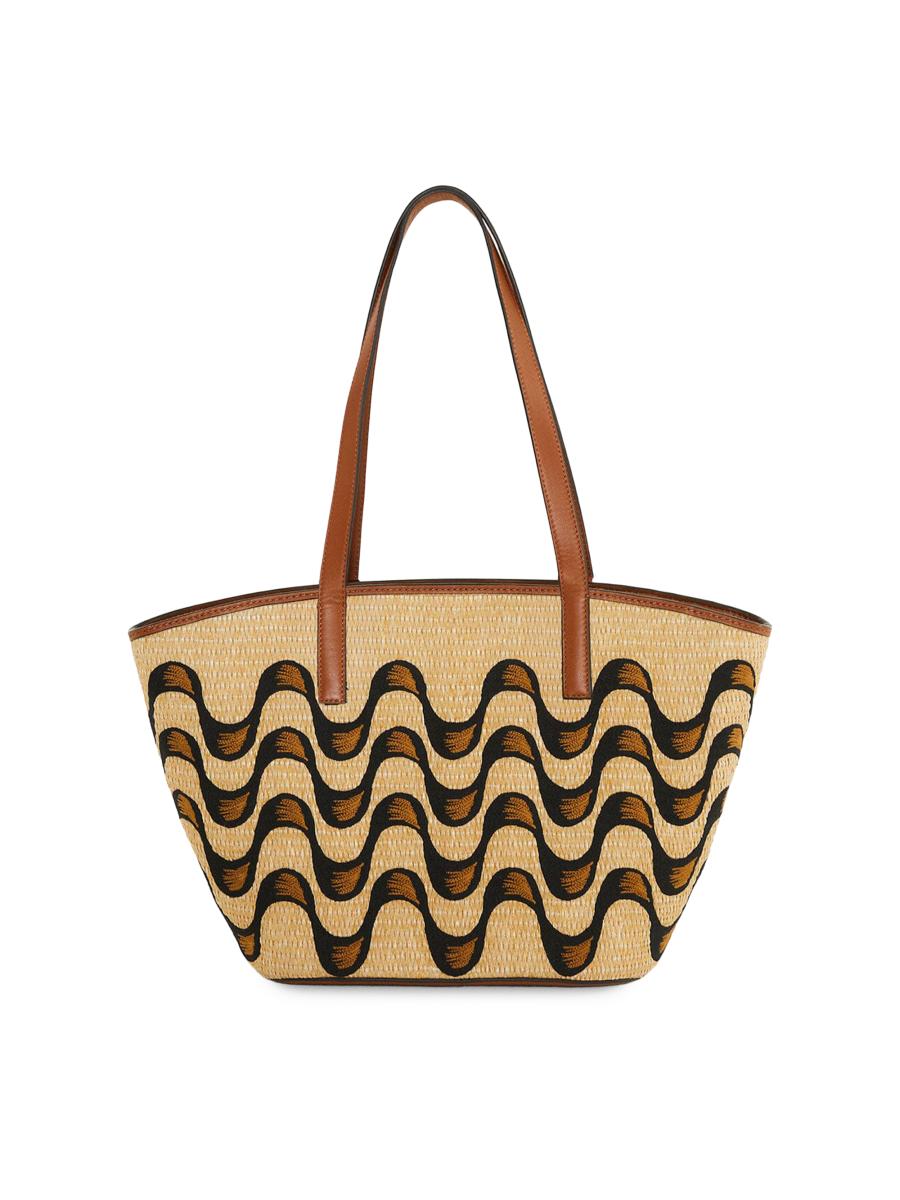 Farm Rio Large Wave Raffia Basket Tote Bag | Saks Fifth Avenue