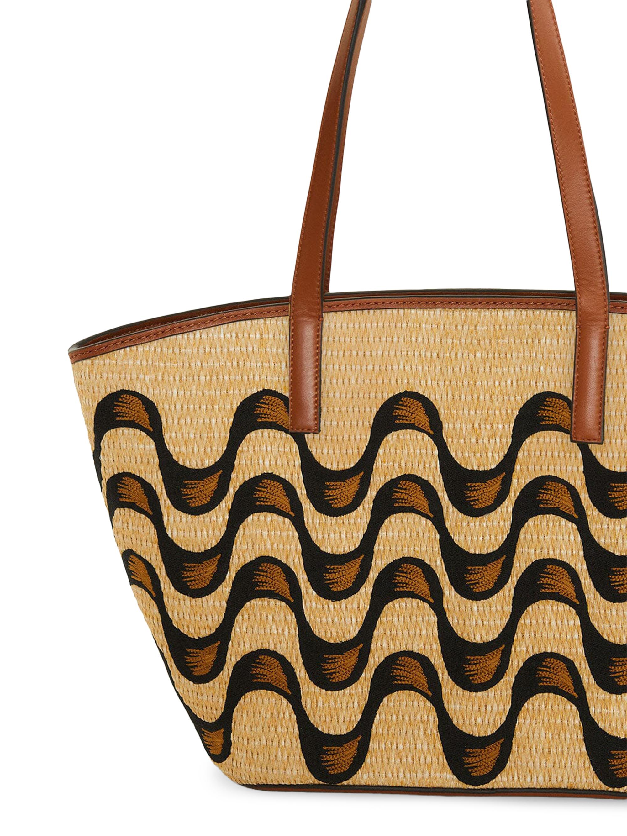 Farm Rio Large Wave Raffia Basket Tote Bag | Saks Fifth Avenue