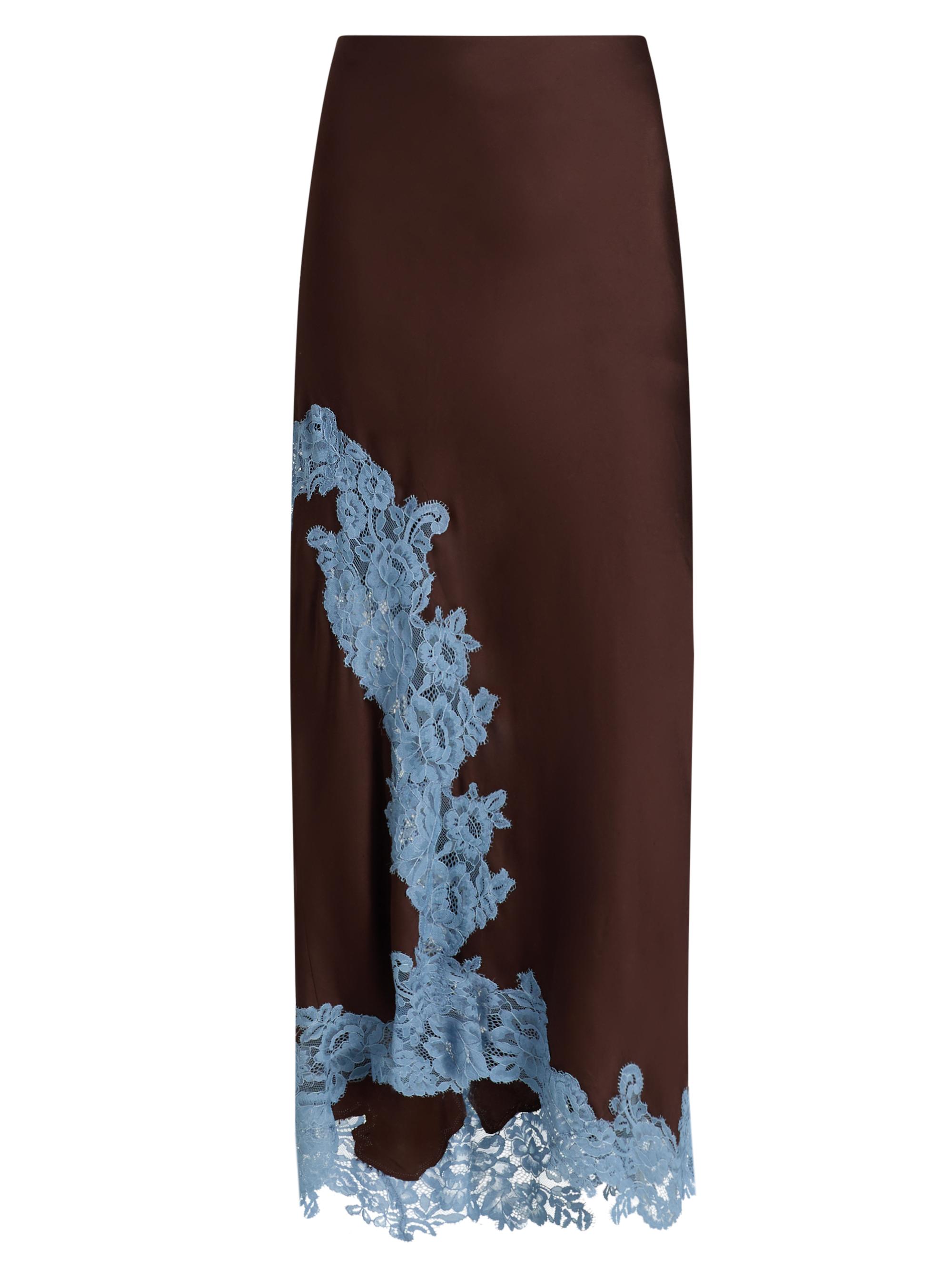 A.L.C. Women's Olivia Contrast Lace-Trim Maxi Skirt - Ganache French Blue