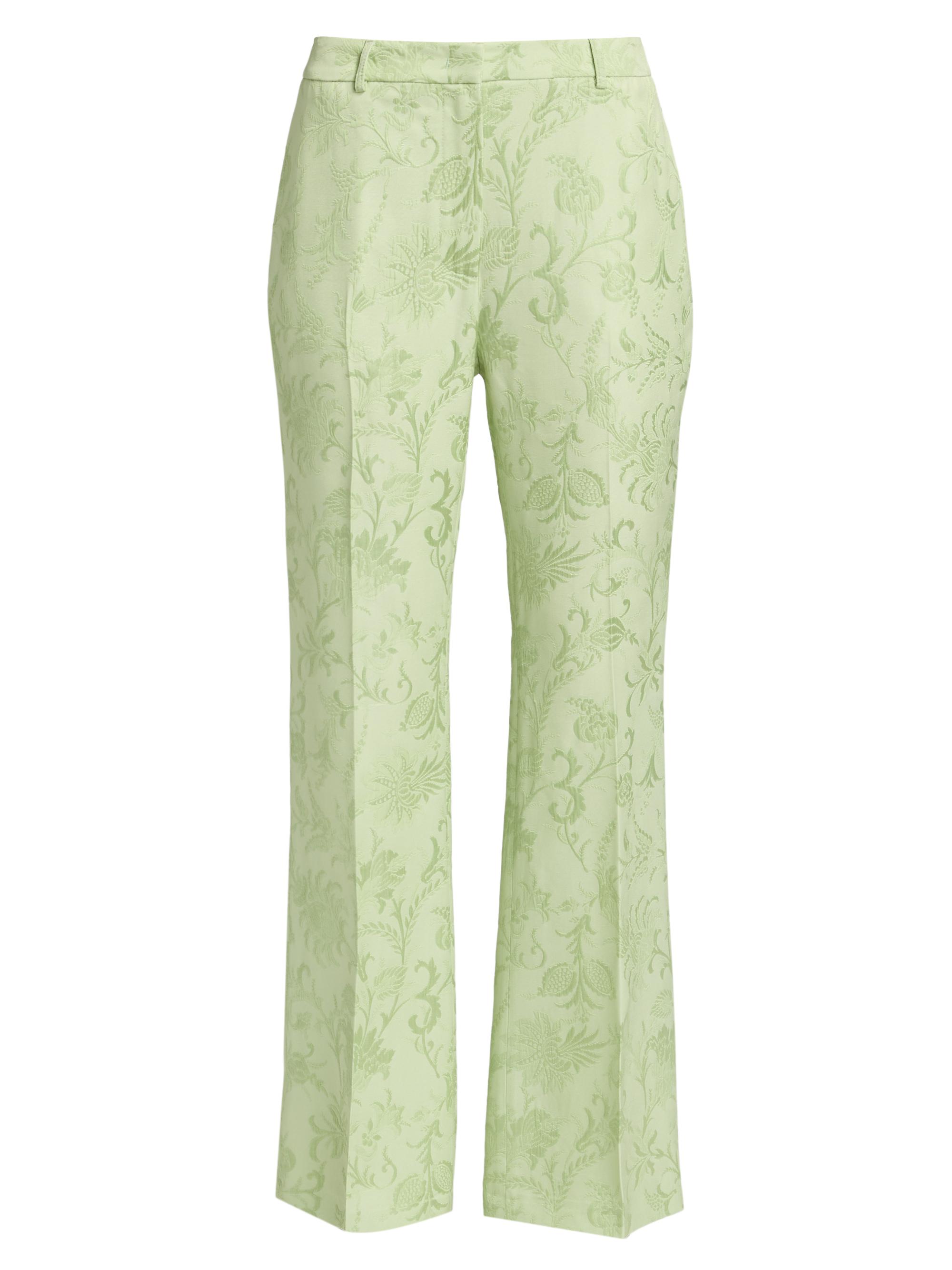 Etro Women's Floral Jacquard Boot-Cut Trousers - Verde Mare Pastello | Thumbnail 8