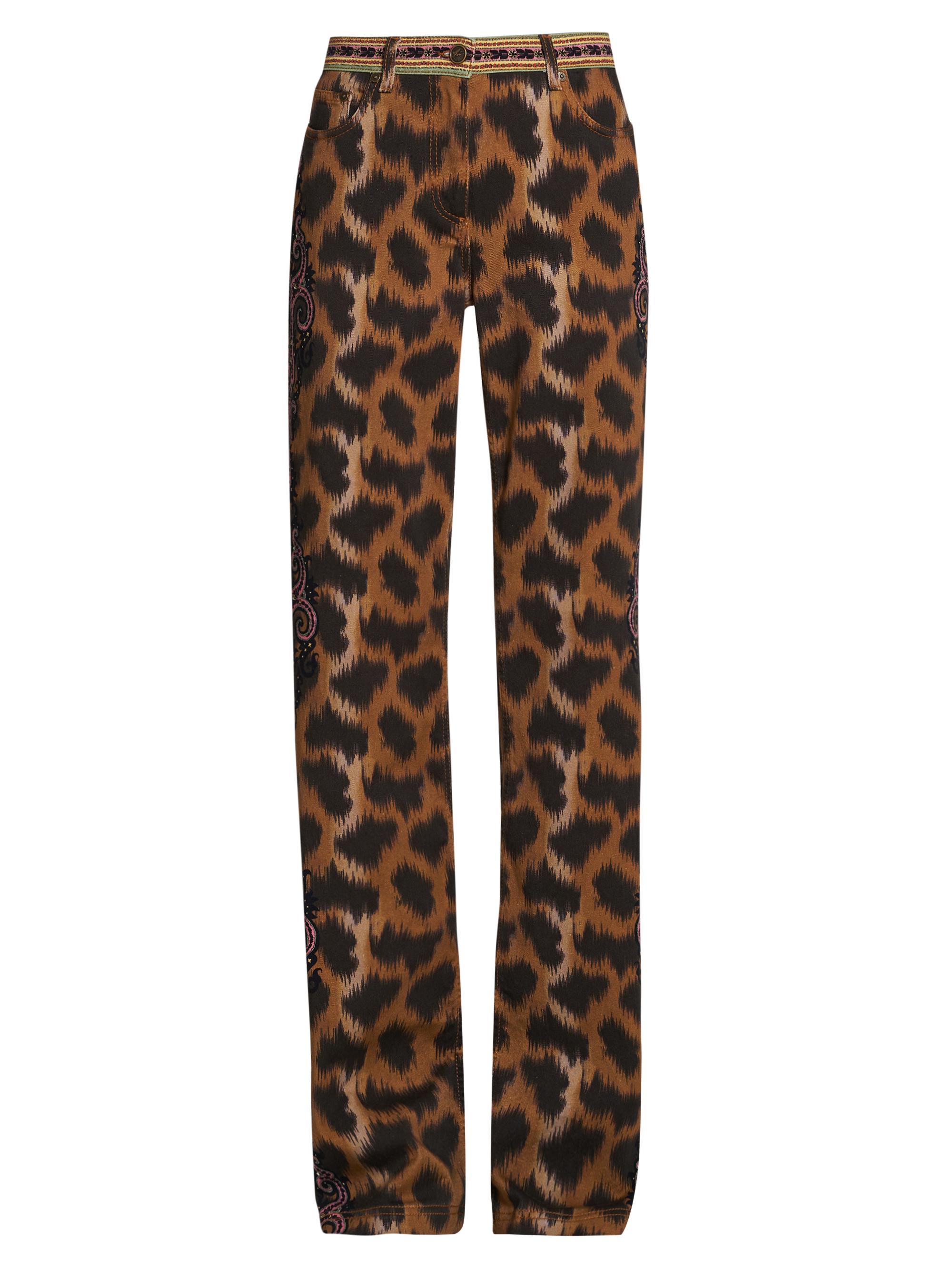 Etro Women's Animal Print Boot-Cut Jeans - Stampa Moro