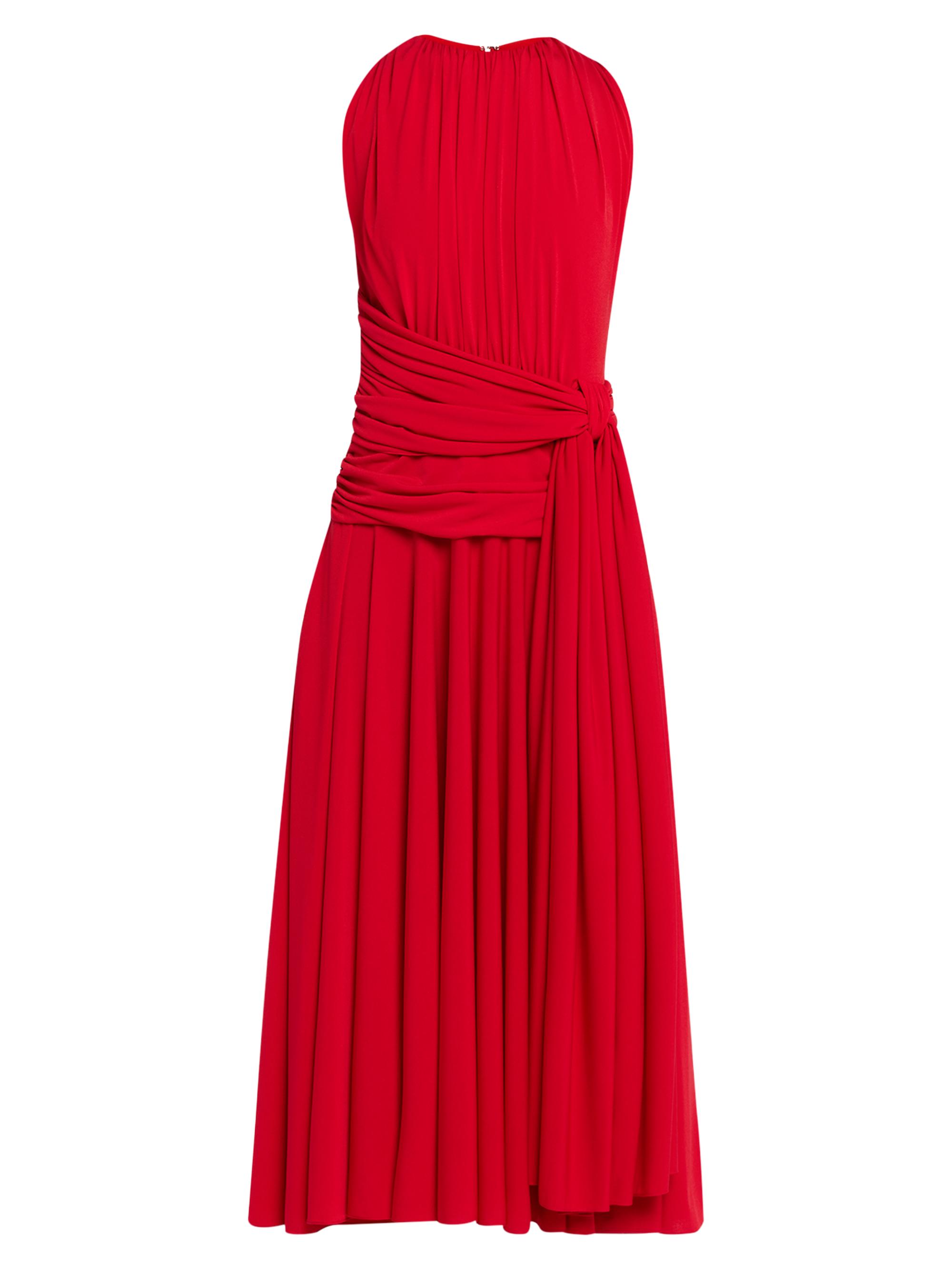 Brandon Maxwell Women's The Isadora Knotted Draped Jersey Midi-Dress - Red