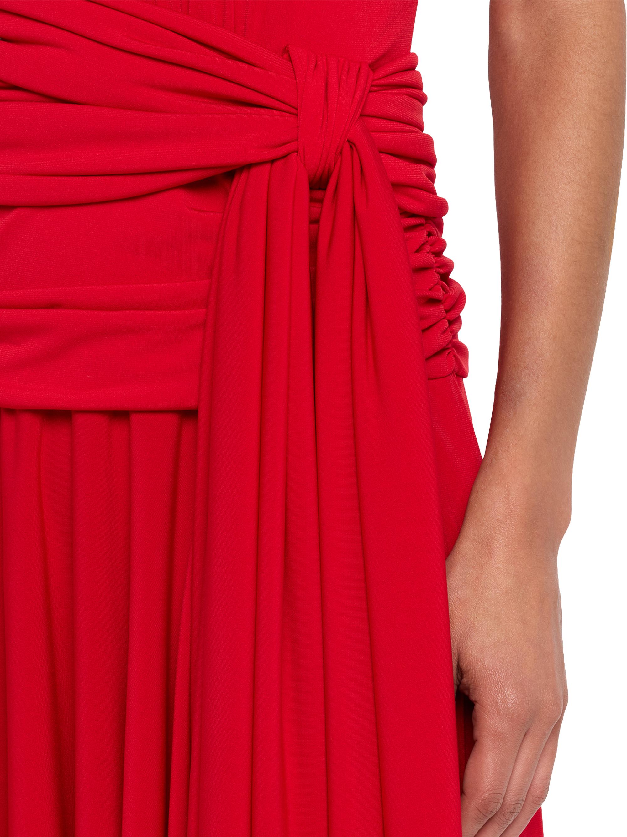 knee length dresses for ladies Isadora Red Sequin Draped Midi Dress – Get That Trend