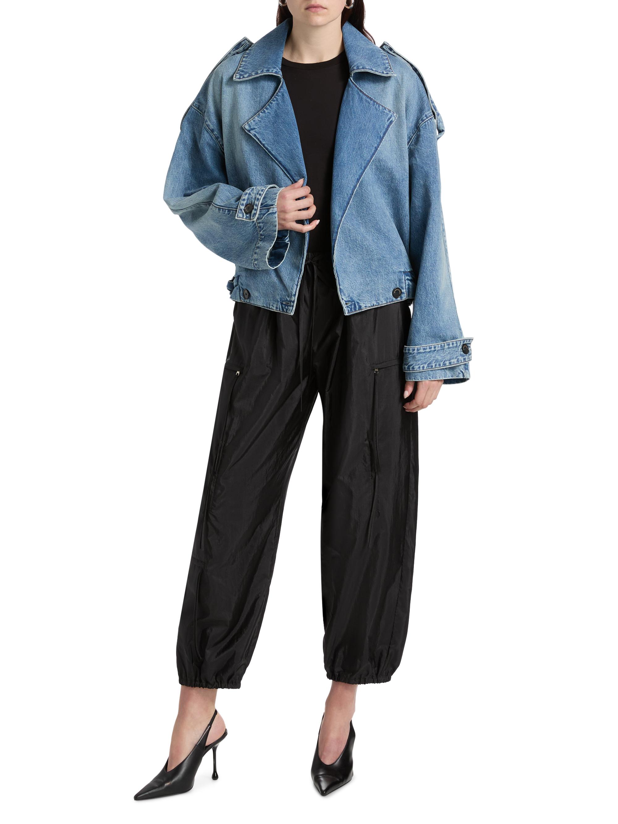 Brandon Maxwell The Regan Denim Belted Trench Coat | Saks Fifth Avenue