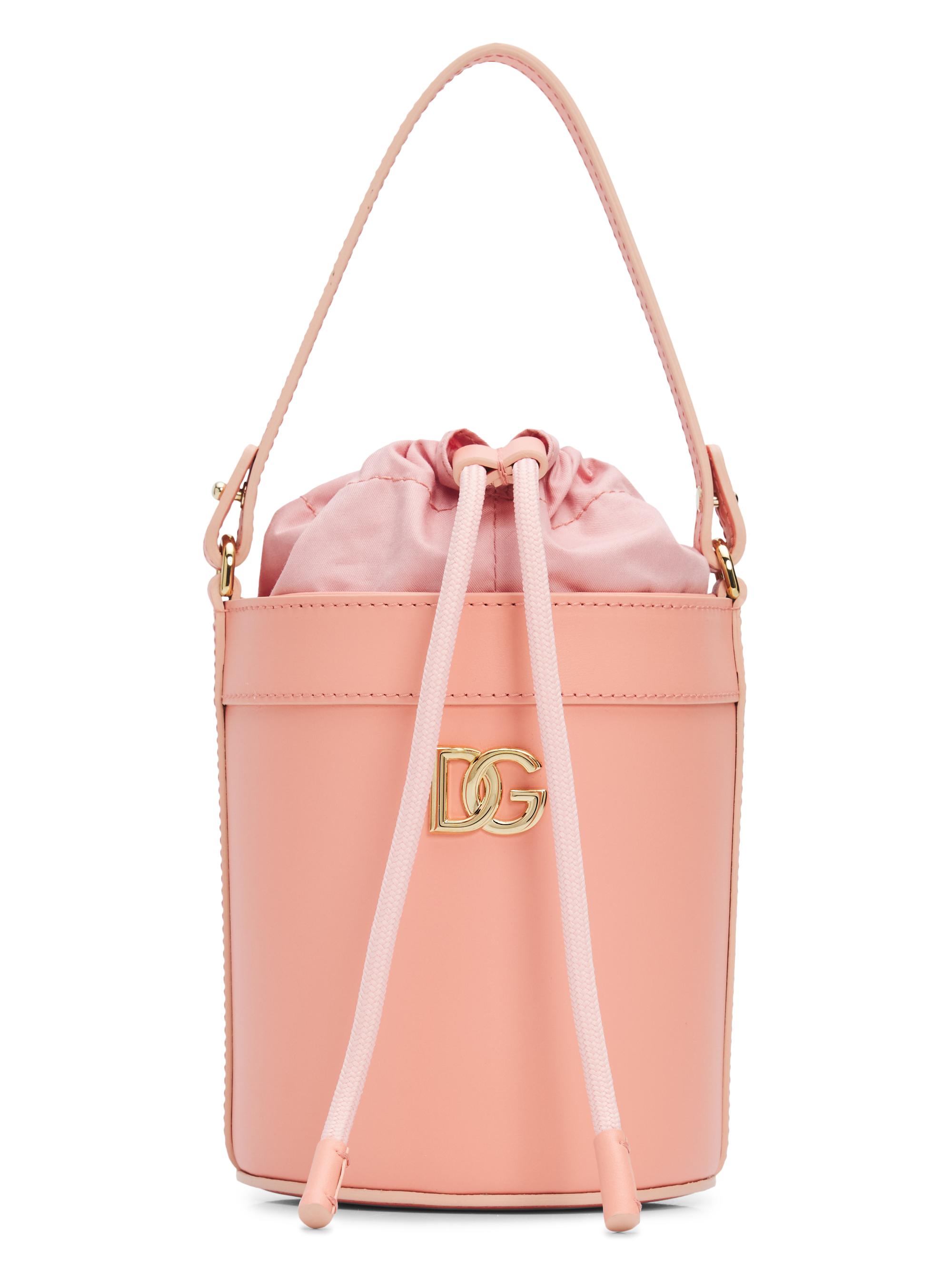 Dolce & Gabbana Girl's Leather Drawstring Bucket Bag - Flamingo