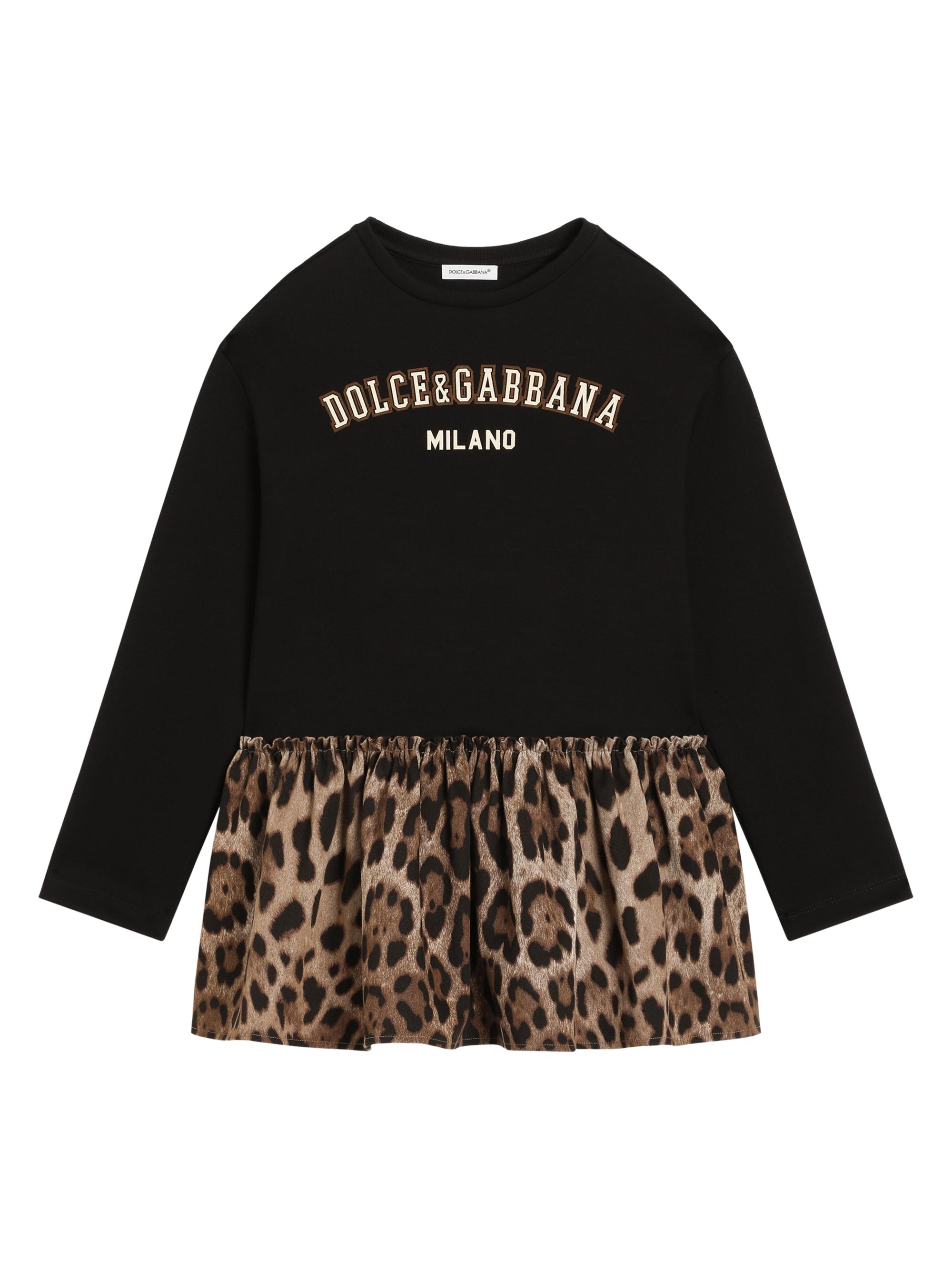 Dolce & Gabbana Little Girl's & Girl's Leopard-Print Cotton Dress - Variante Abbinata