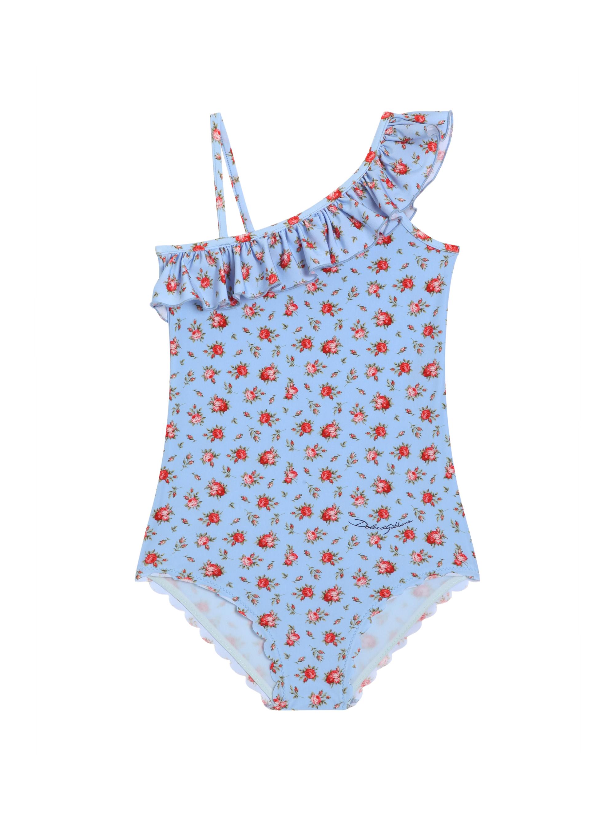 Dolce & Gabbana Little Girl's & Girl's Asymmetric One-Piece Swimsuit - Roselline