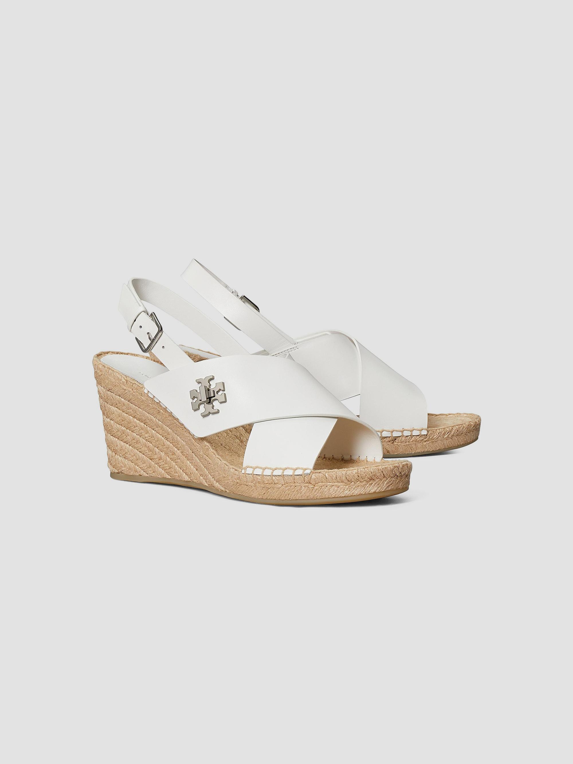 Tory Burch 85MM Turn-Lock Espadrille Wedge Sandals | Saks Fifth Avenue