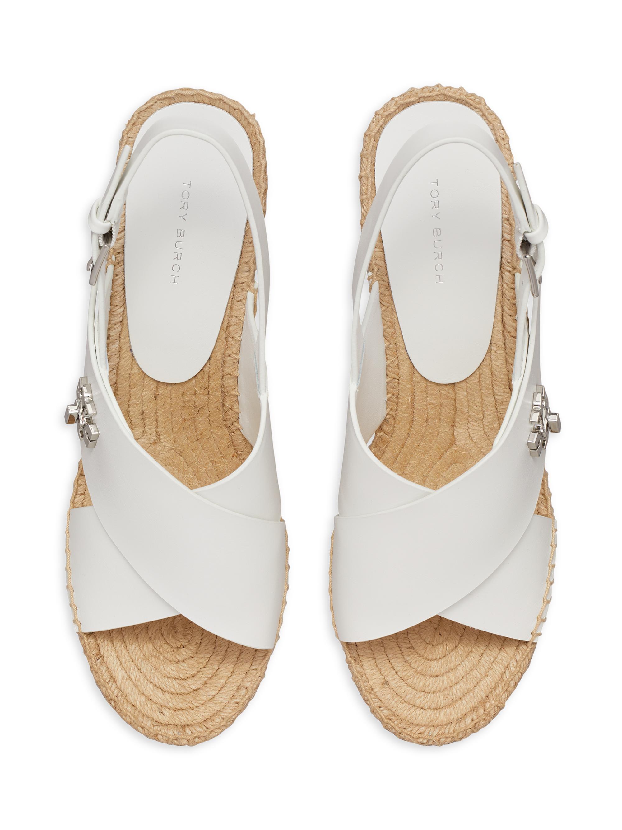 Tory Burch 85MM Turn-Lock Espadrille Wedge Sandals | Saks Fifth Avenue