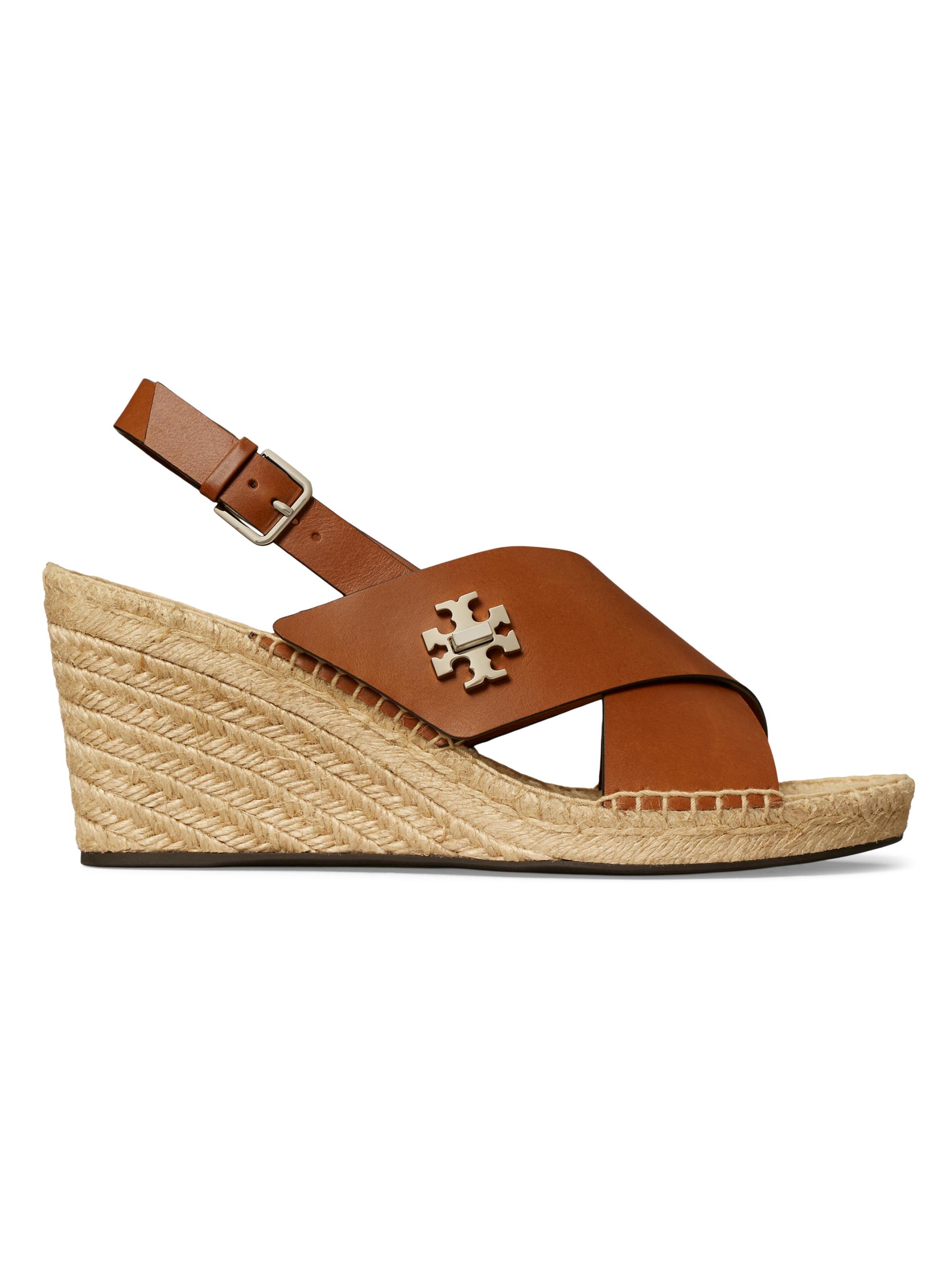 Tory Burch Women's 85MM Turn-Lock Espadrille Wedge Sandals - Bianco Laredo