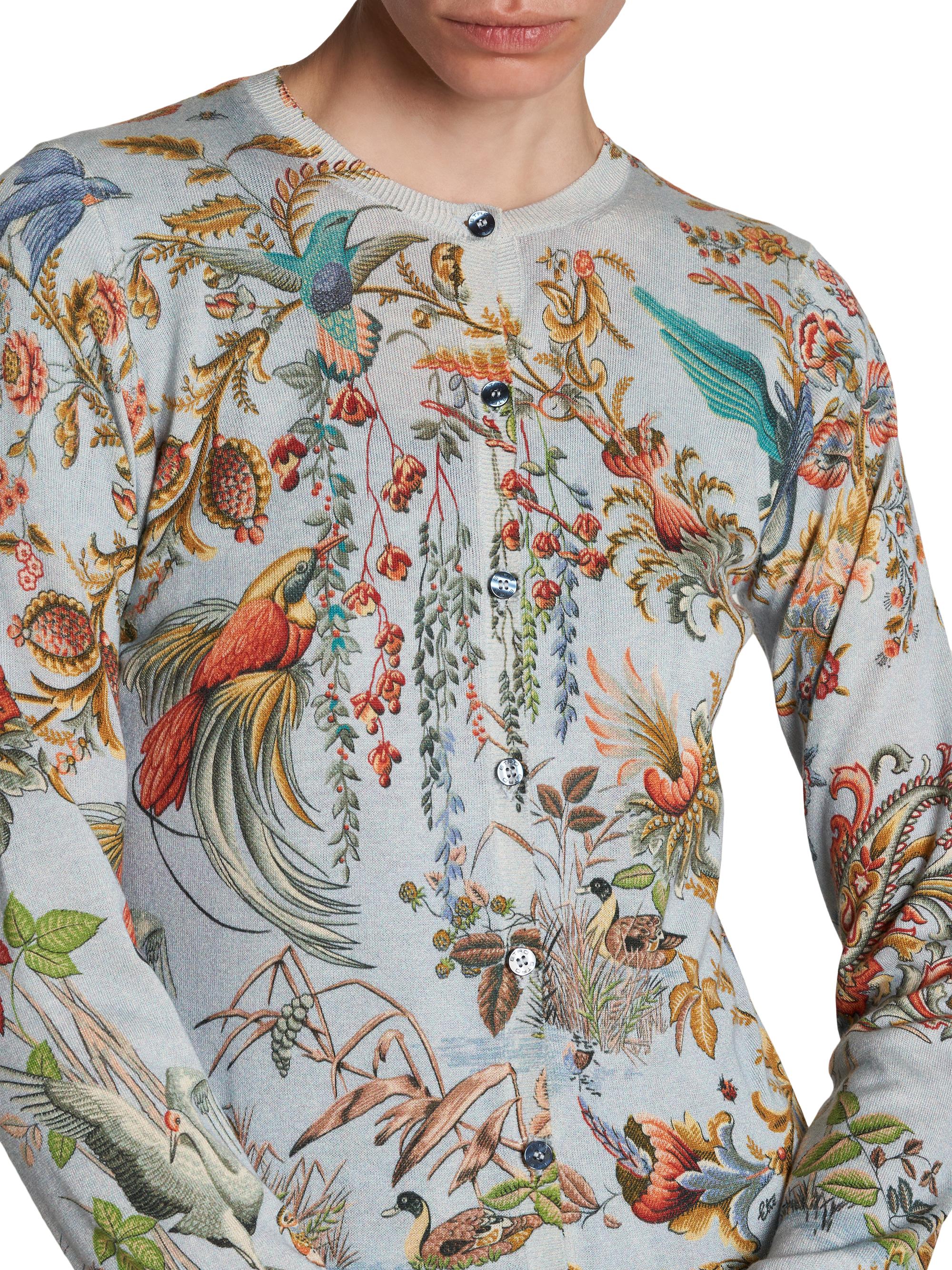 Etro Avian Paisley Silk Slim-Fit Cardigan | Saks Fifth Avenue