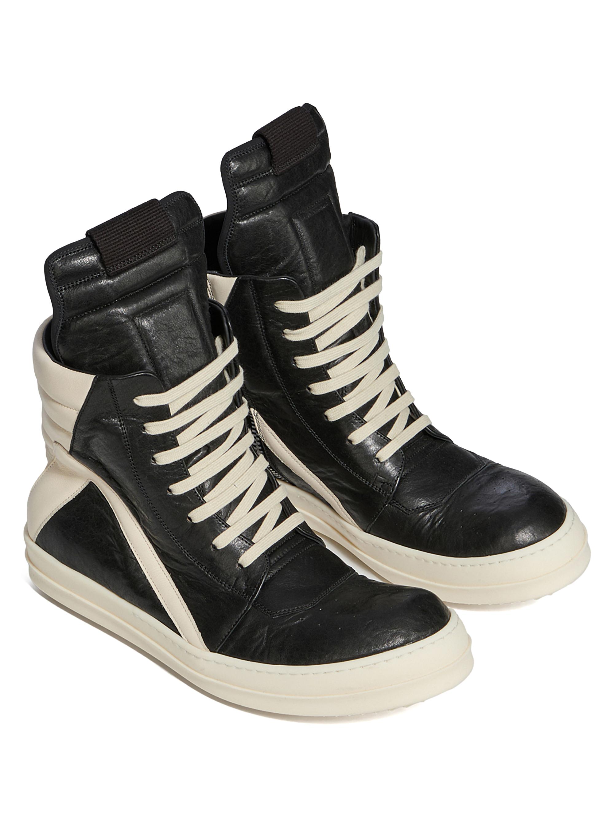 Rick Owens Geobasket Leather High-Top Sneakers | Saks Fifth Avenue