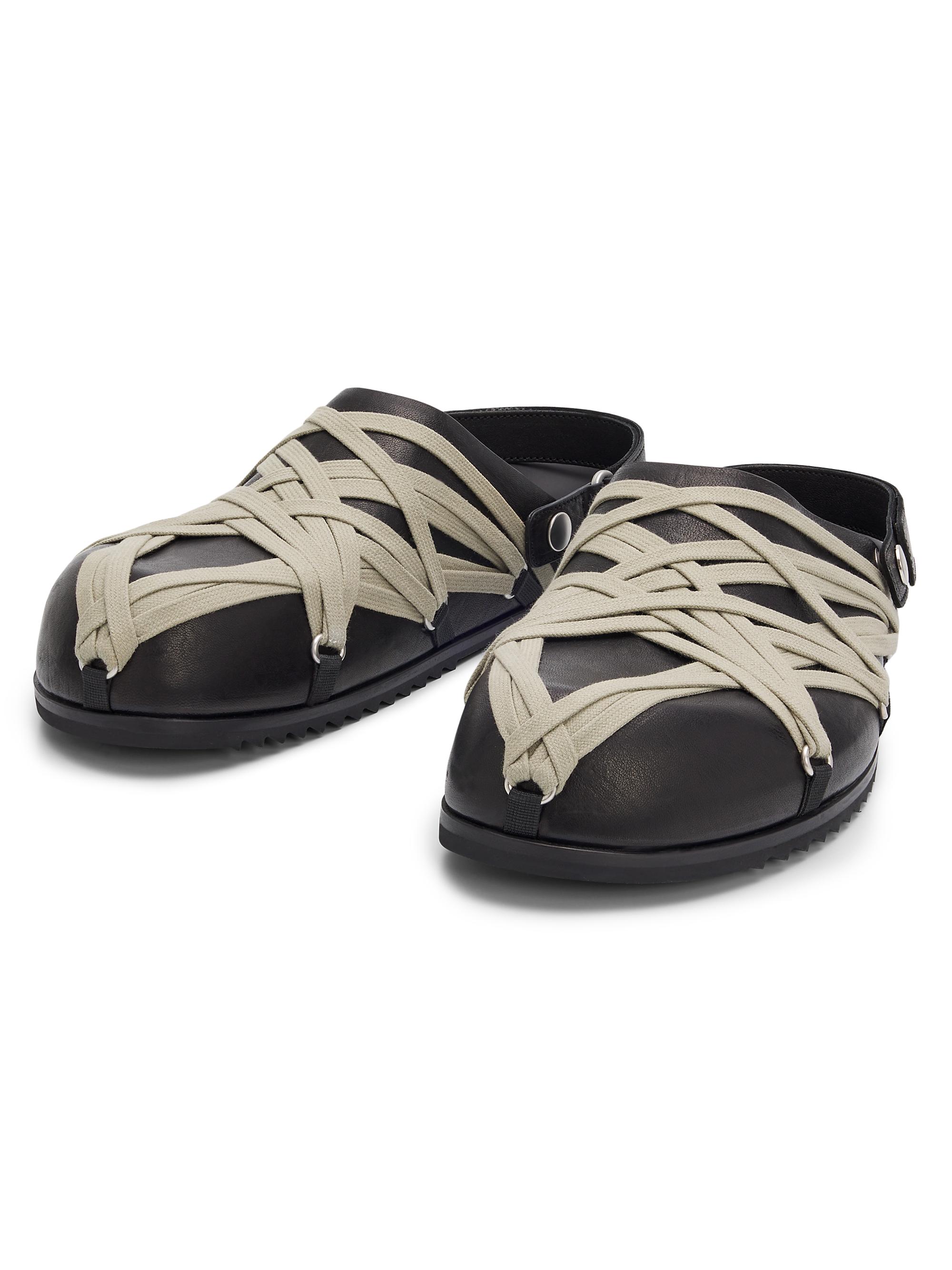 靴 Rick Owens Spartan Granola Early type Rick Owens Megalace Granola Leather Mules | Saks Fifth Avenue