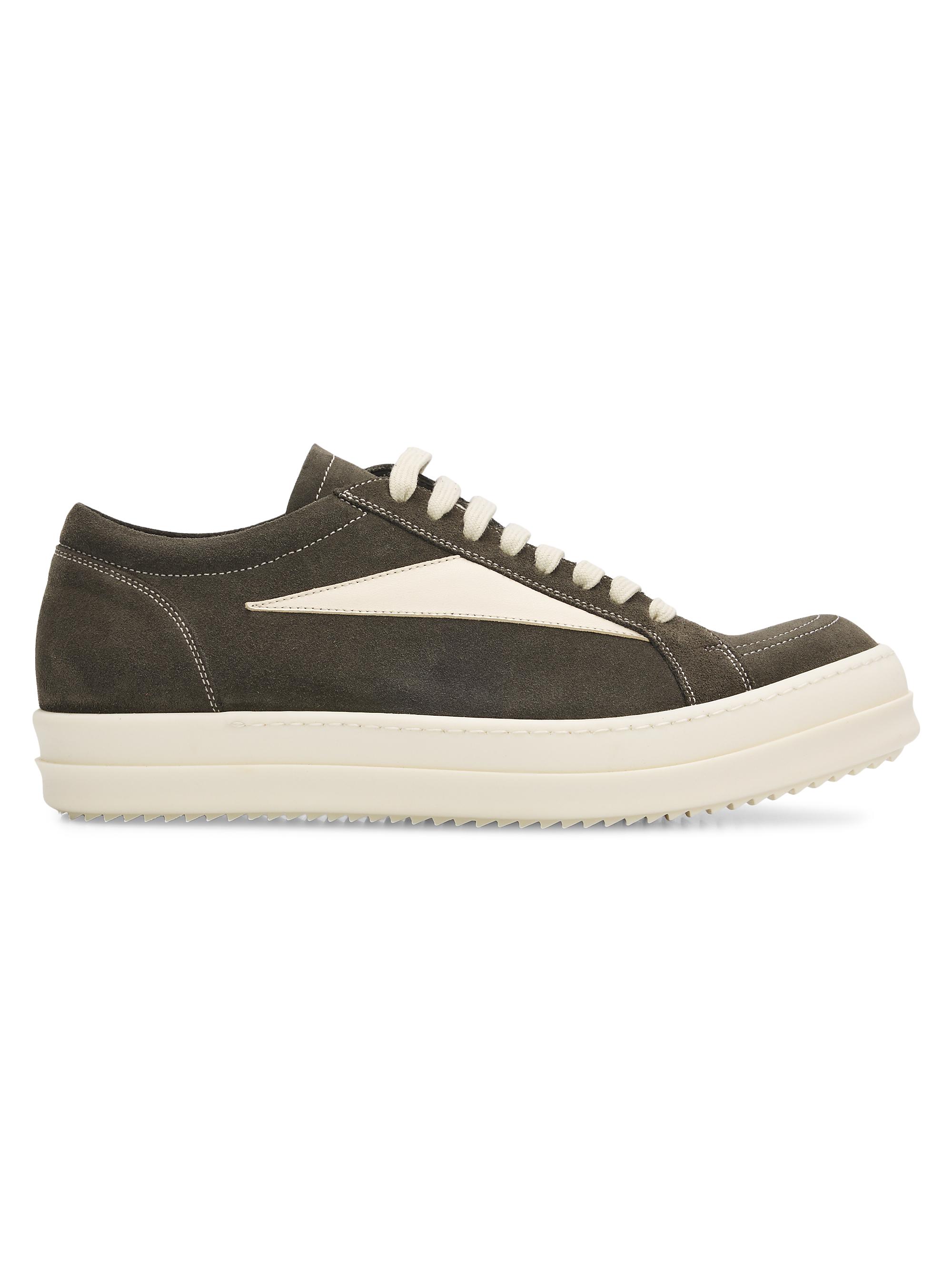 Rick Owens Men's Vintage Sneaks Suede Low-Top Sneakers - Euca Milk