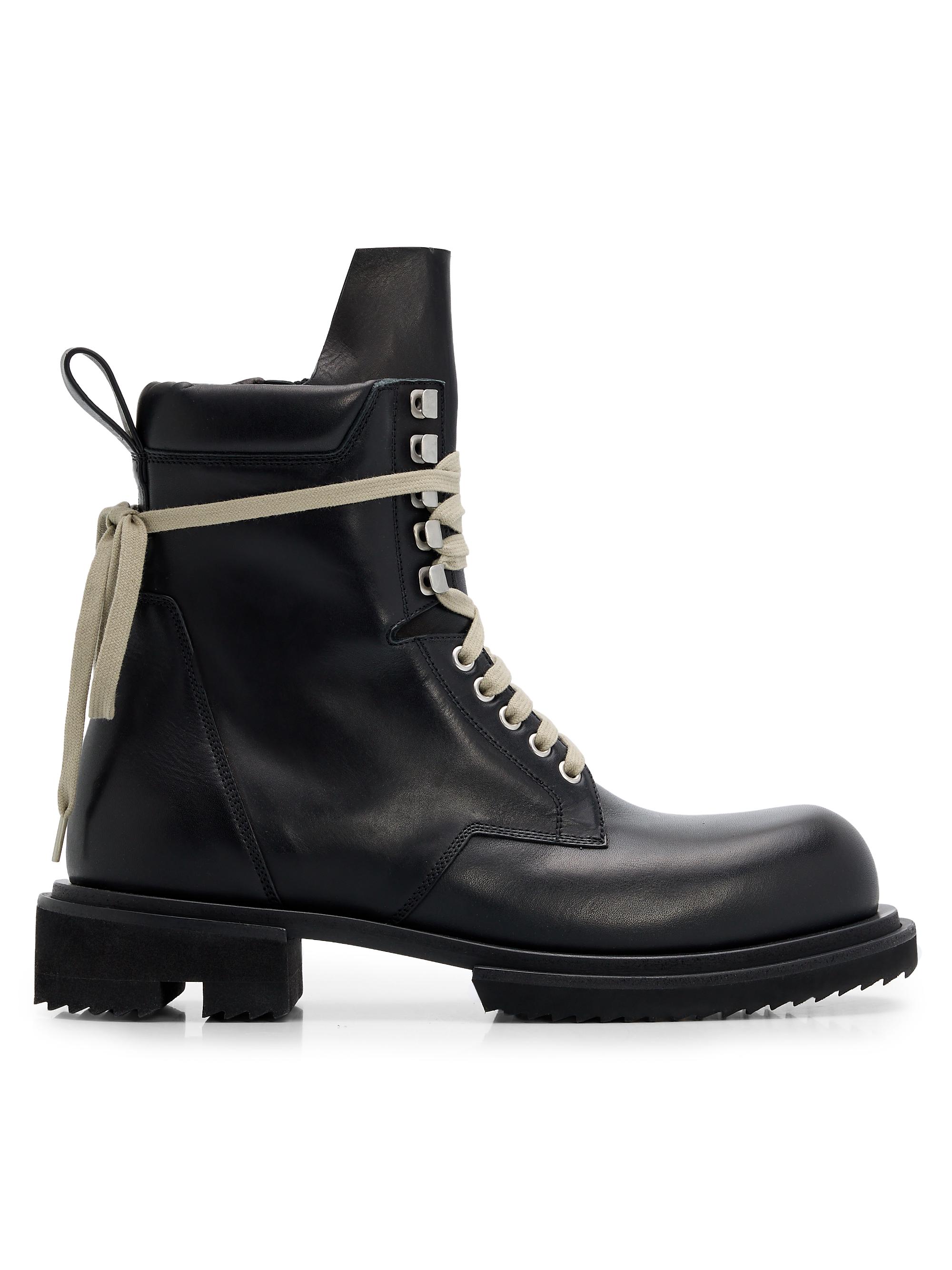 Rick Owens Men's Low Army Gabe Leather Boots - Black