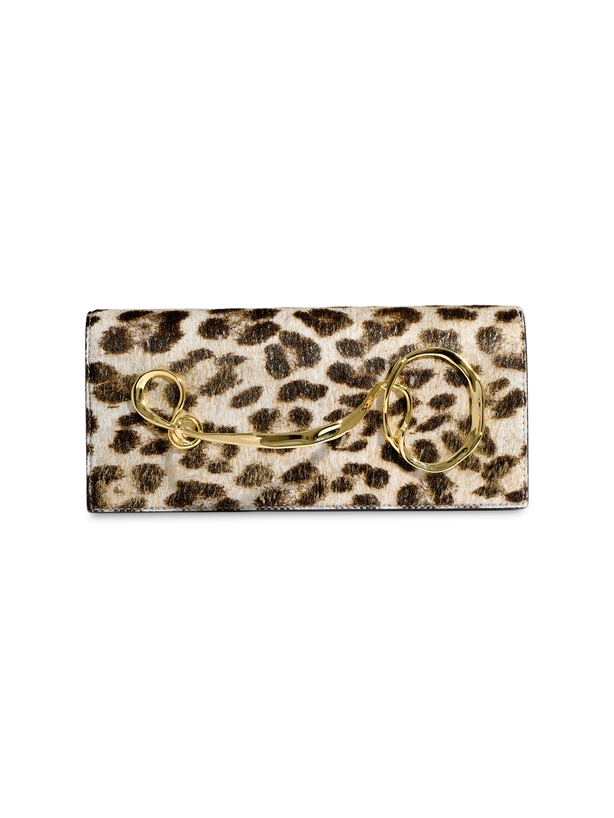 Alexis Bittar Women's Printed Calf Hair & Leather Clutch - Metallic Leopard