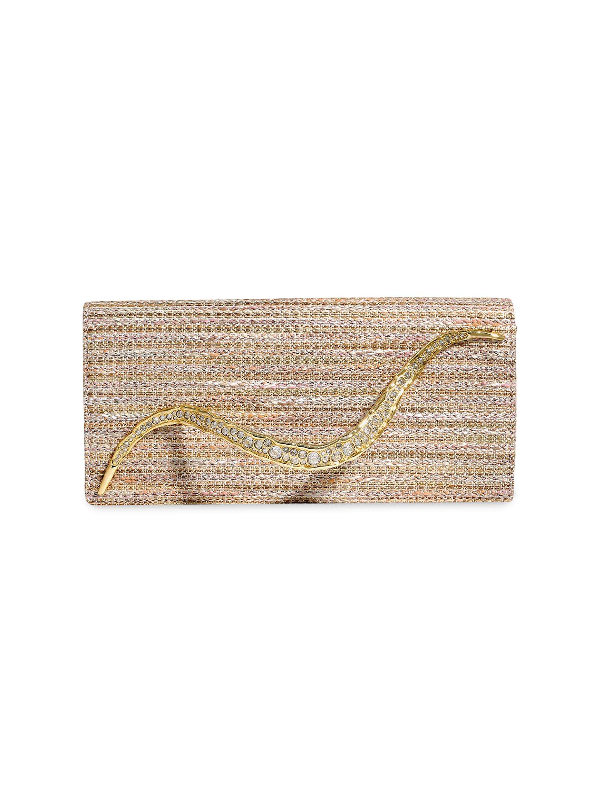 Alexis Bittar Women's Crystal Curve Leather Clutch - Sunset Blush