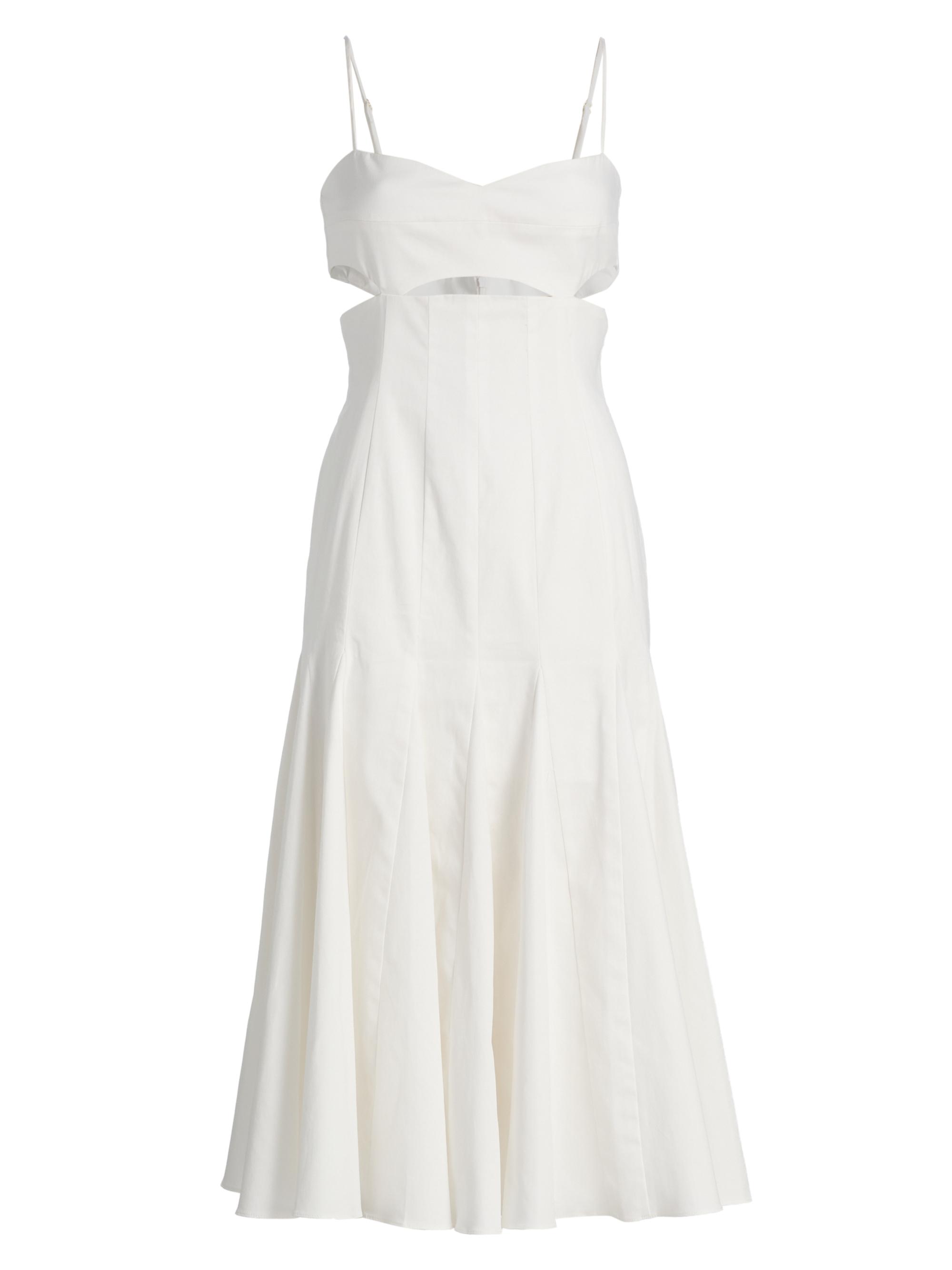 Black Halo Women's Erica Stretch-Cotton Midi-Dress - White
