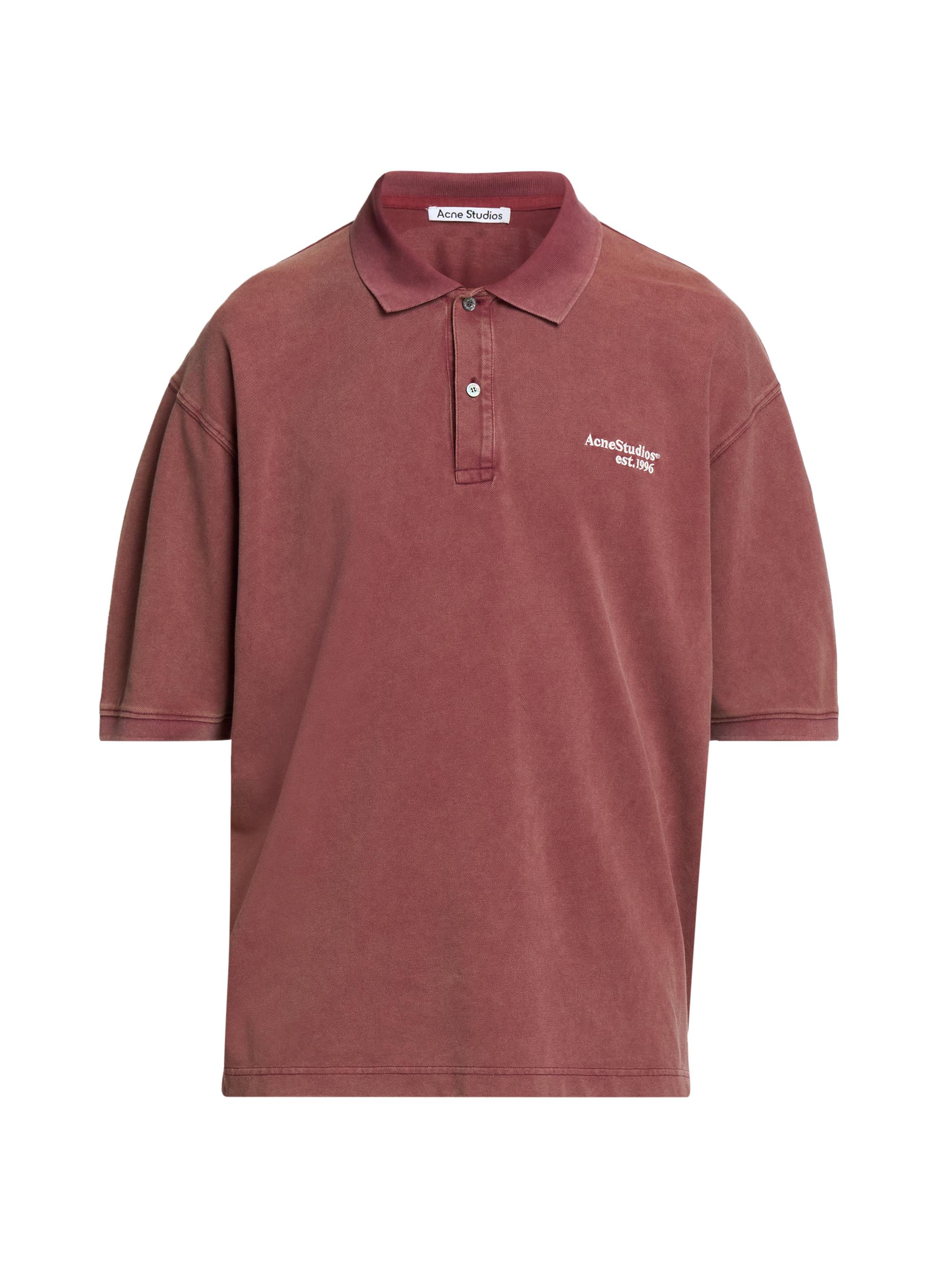 Acne Studios Men's Egnes Cotton Relaxed-Fit Polo Shirt - Maroon Red