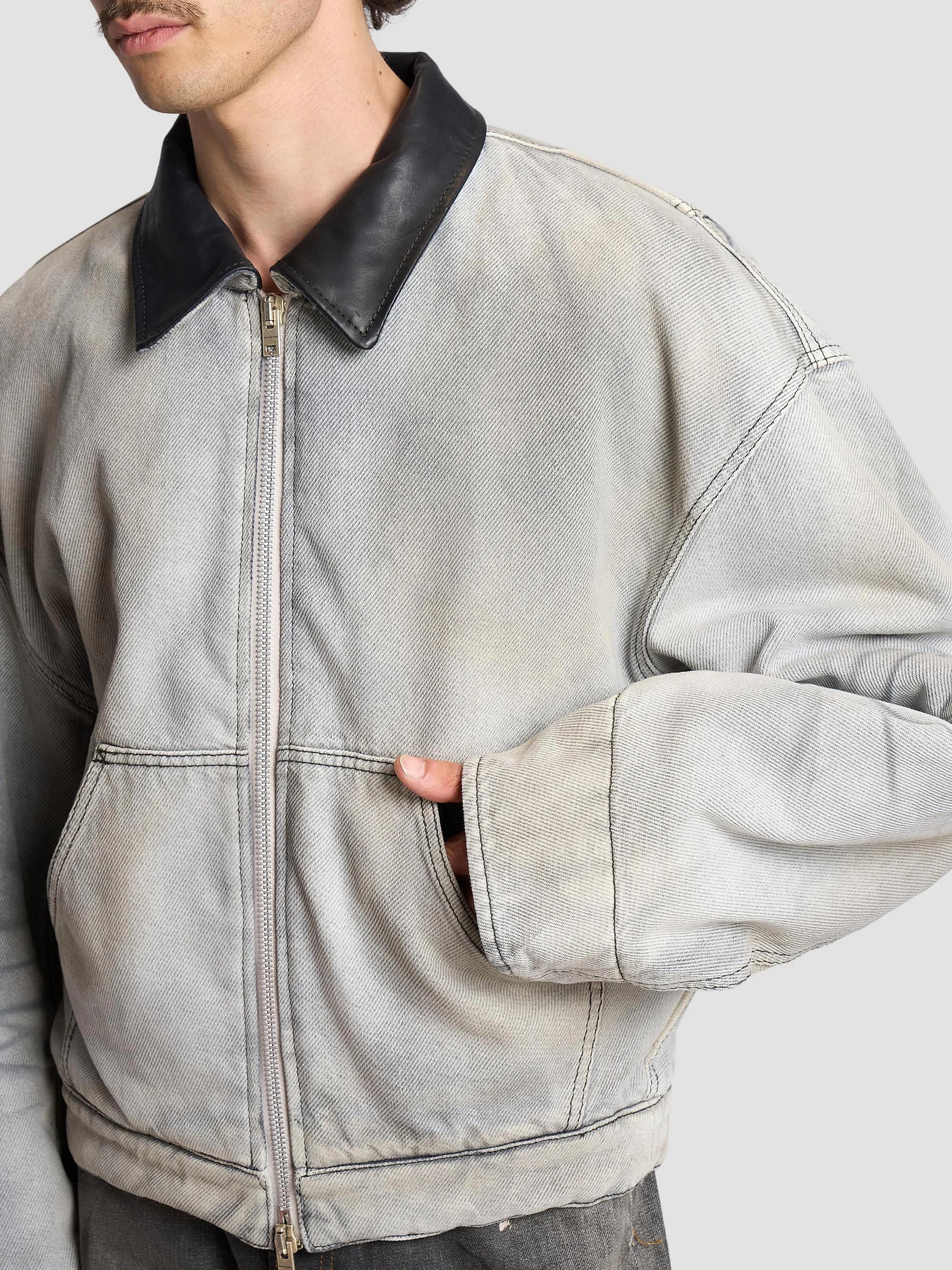 Acne Studios Ohniev Sulphur Fade Padded Denim Jacket | Saks Fifth