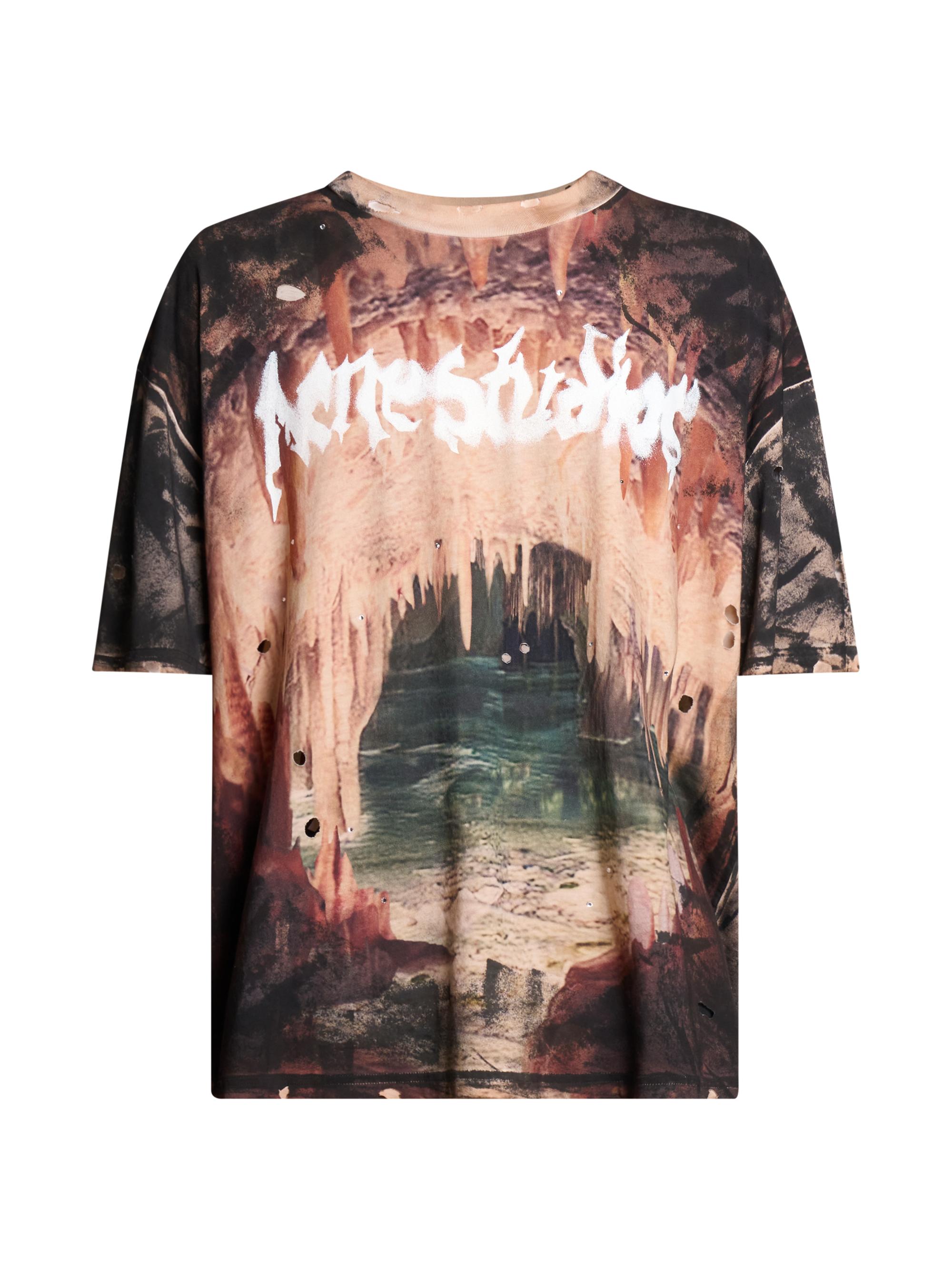 Acne Studios Men's Eresa Cave Cotton Oversized T-Shirt - Black Rust Brown